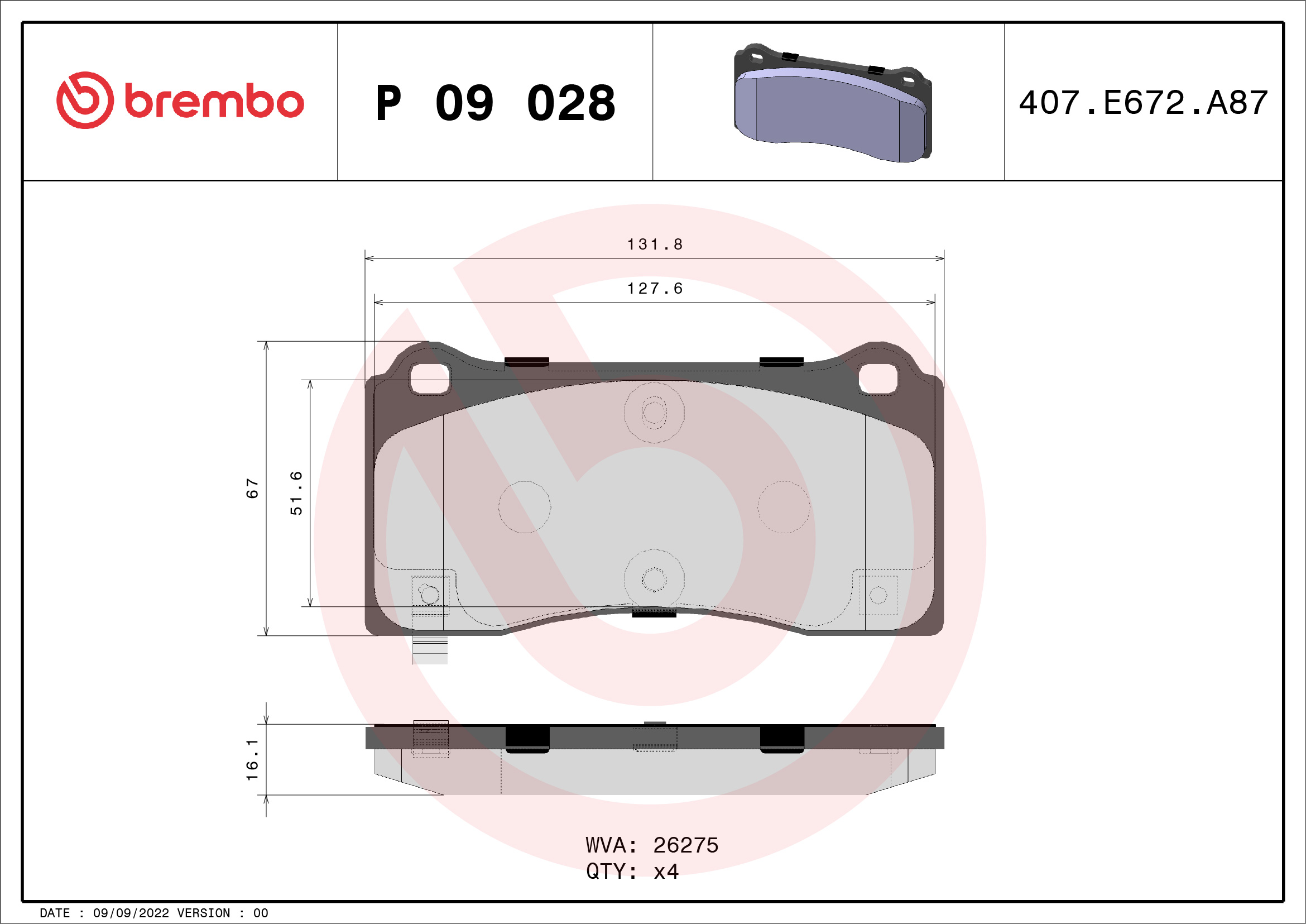 Remblokset Brembo P 09 028