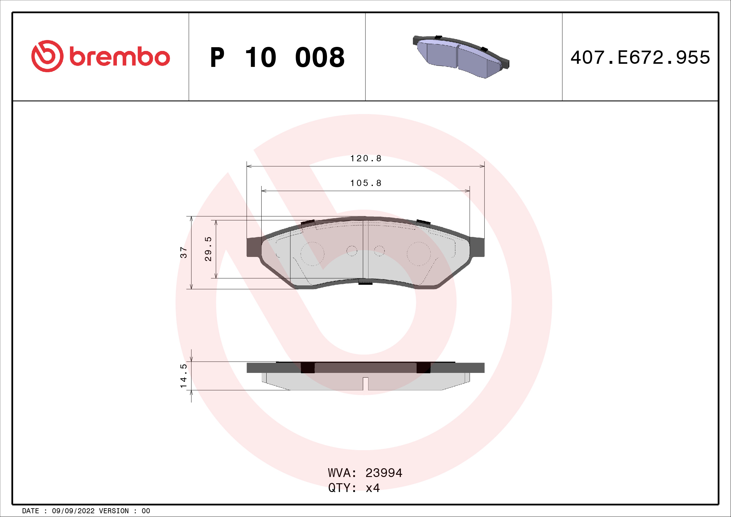 Remblokset Brembo P 10 008