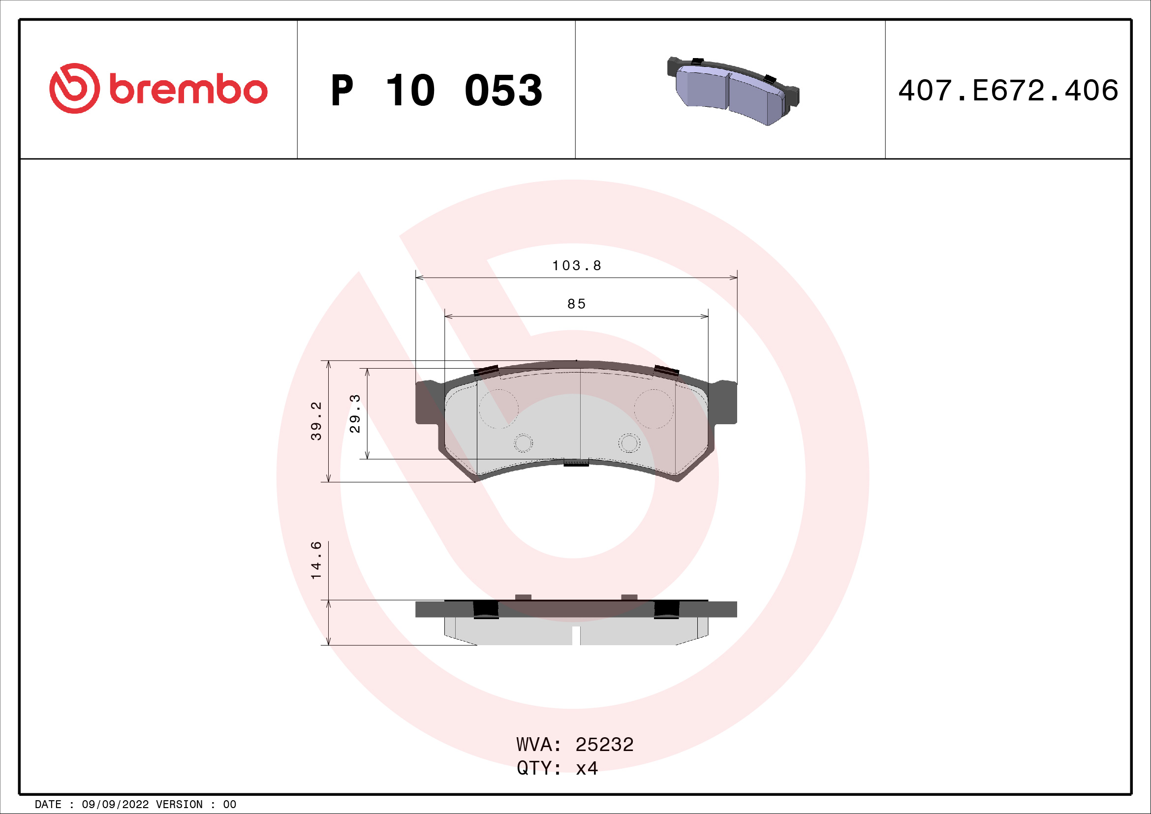 Remblokset Brembo P 10 053