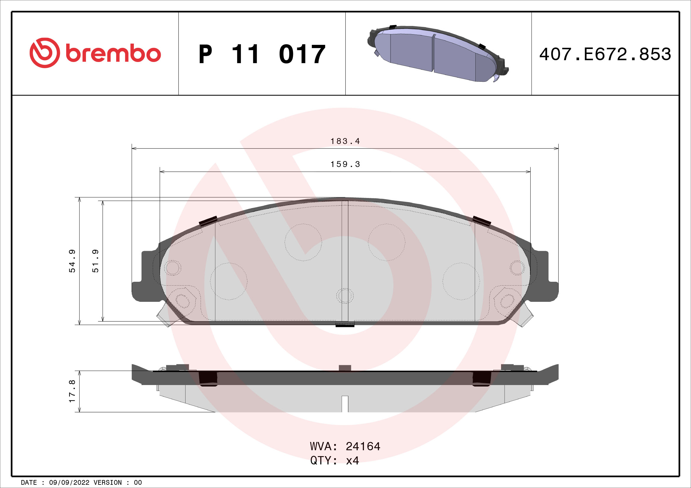 Remblokset Brembo P 11 017