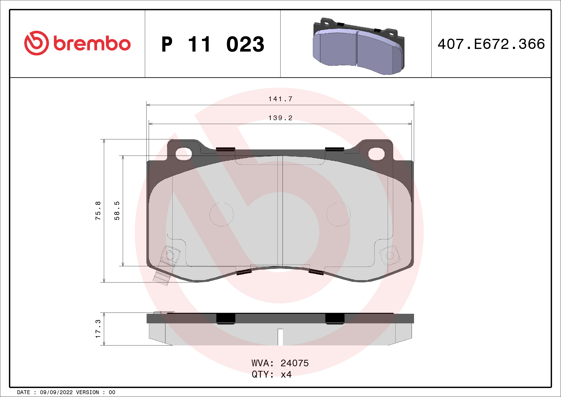 Remblokset Brembo P 11 023