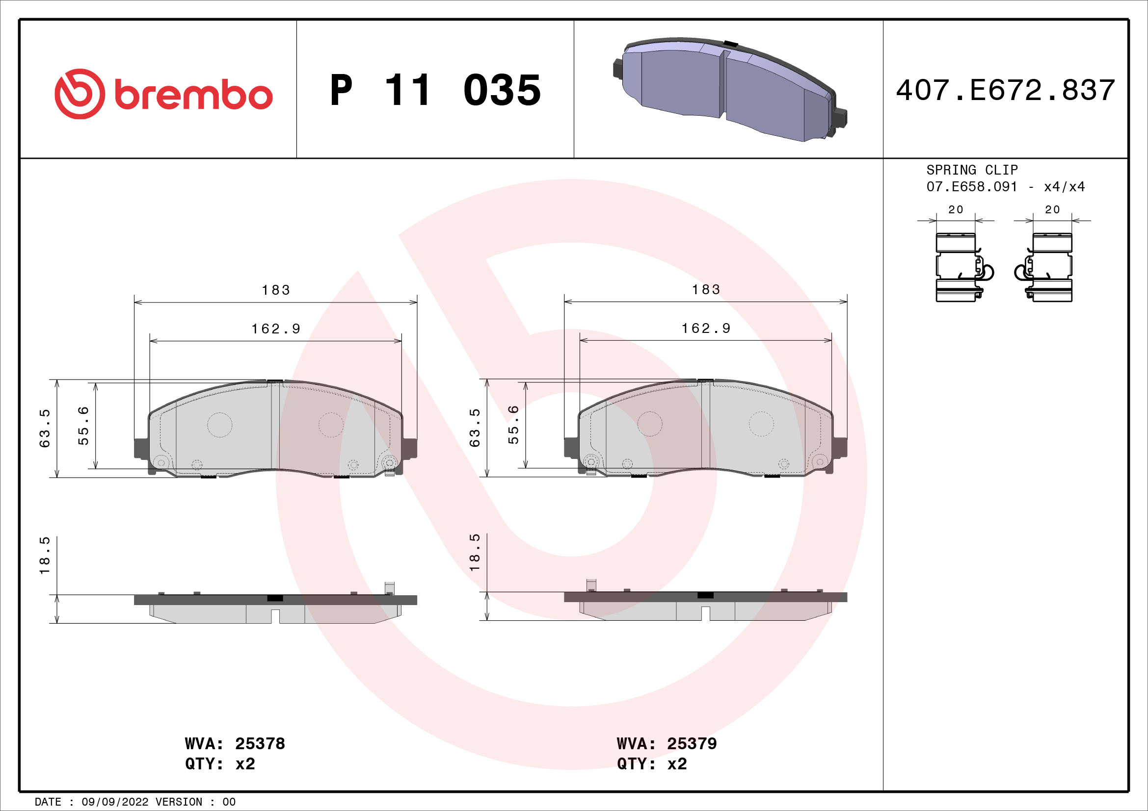 Remblokset Brembo P 11 035