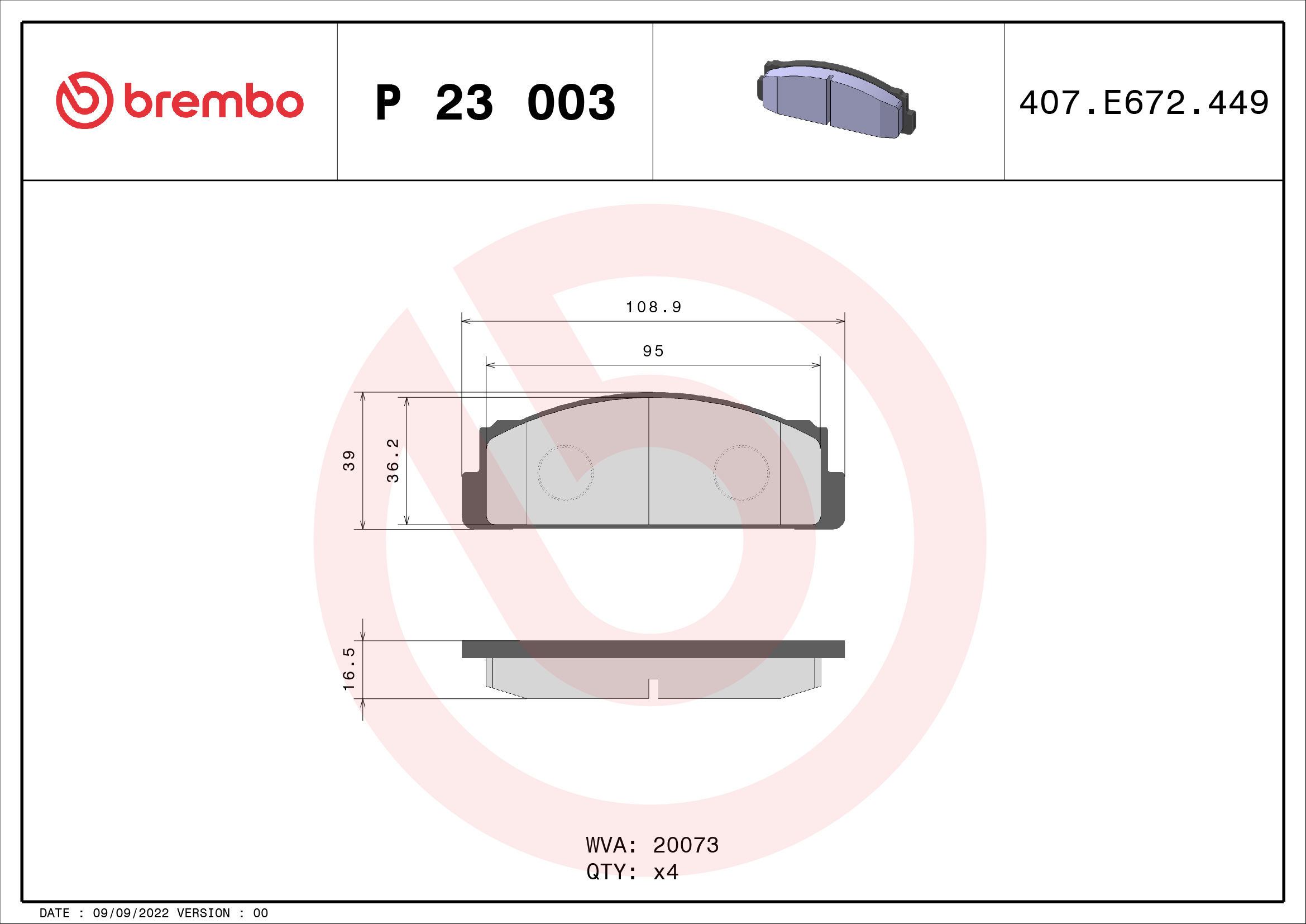 Remblokset Brembo P 23 003