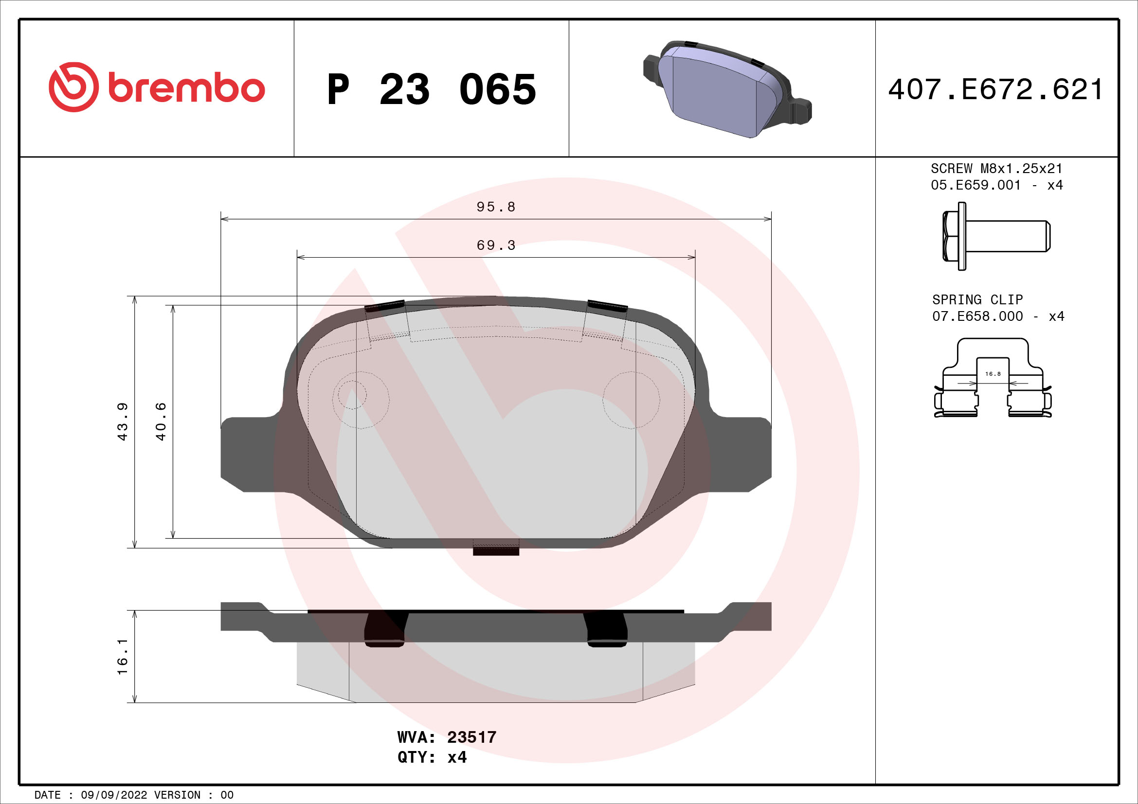 Remblokset Brembo P 23 065