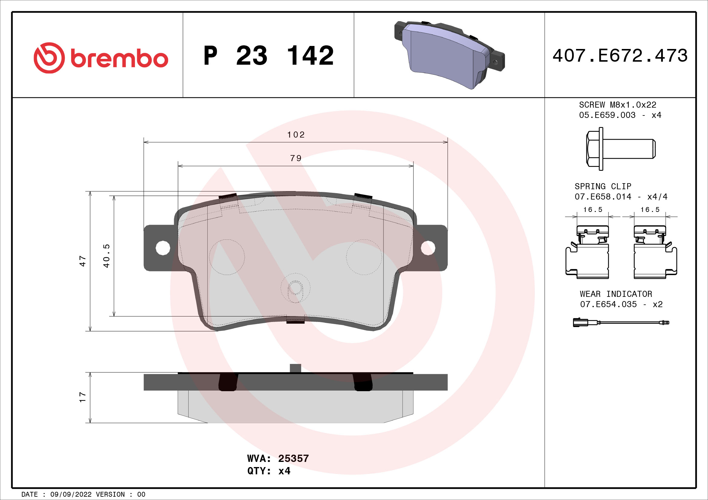 Remblokset Brembo P 23 142