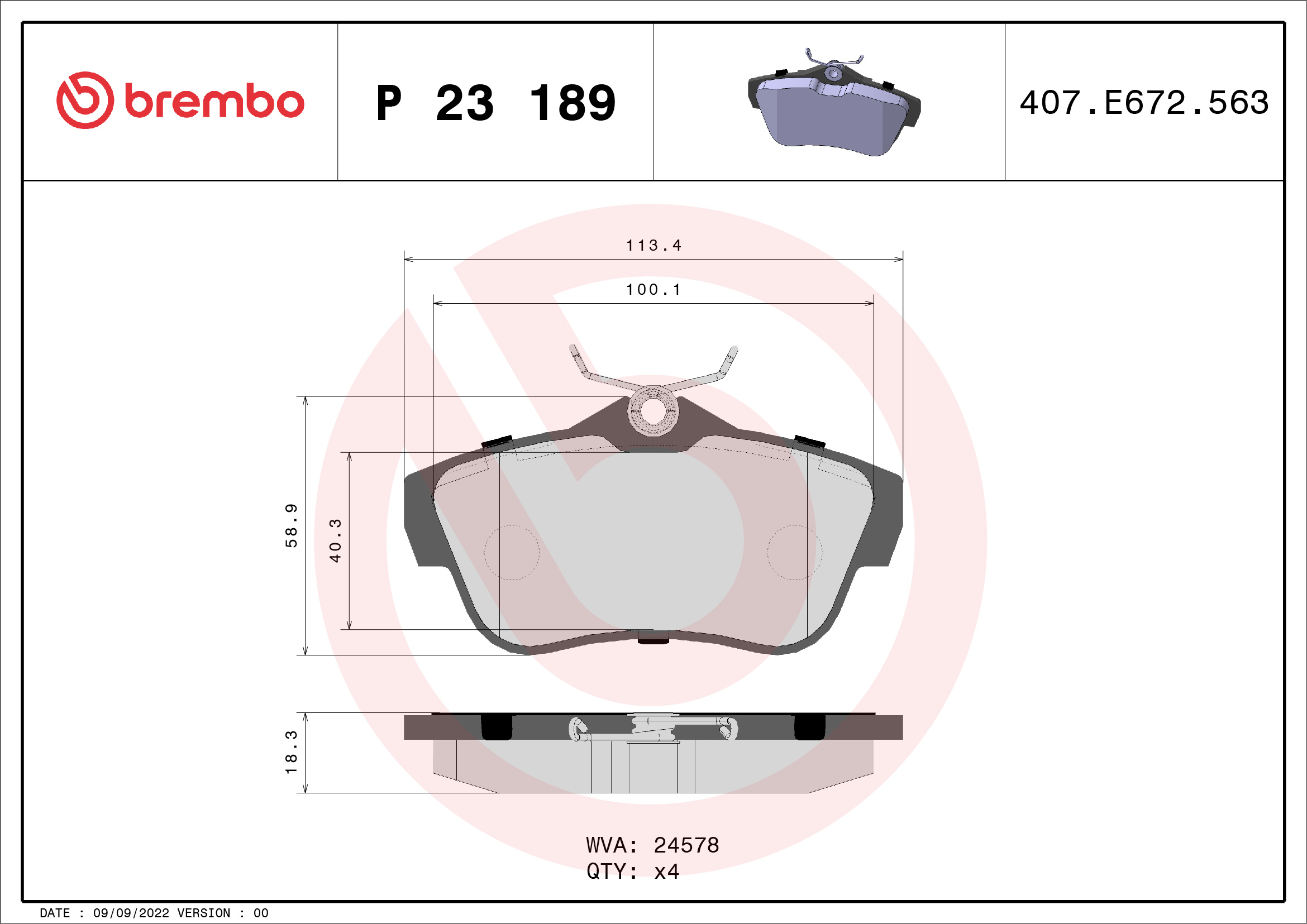 Remblokset Brembo P 23 189