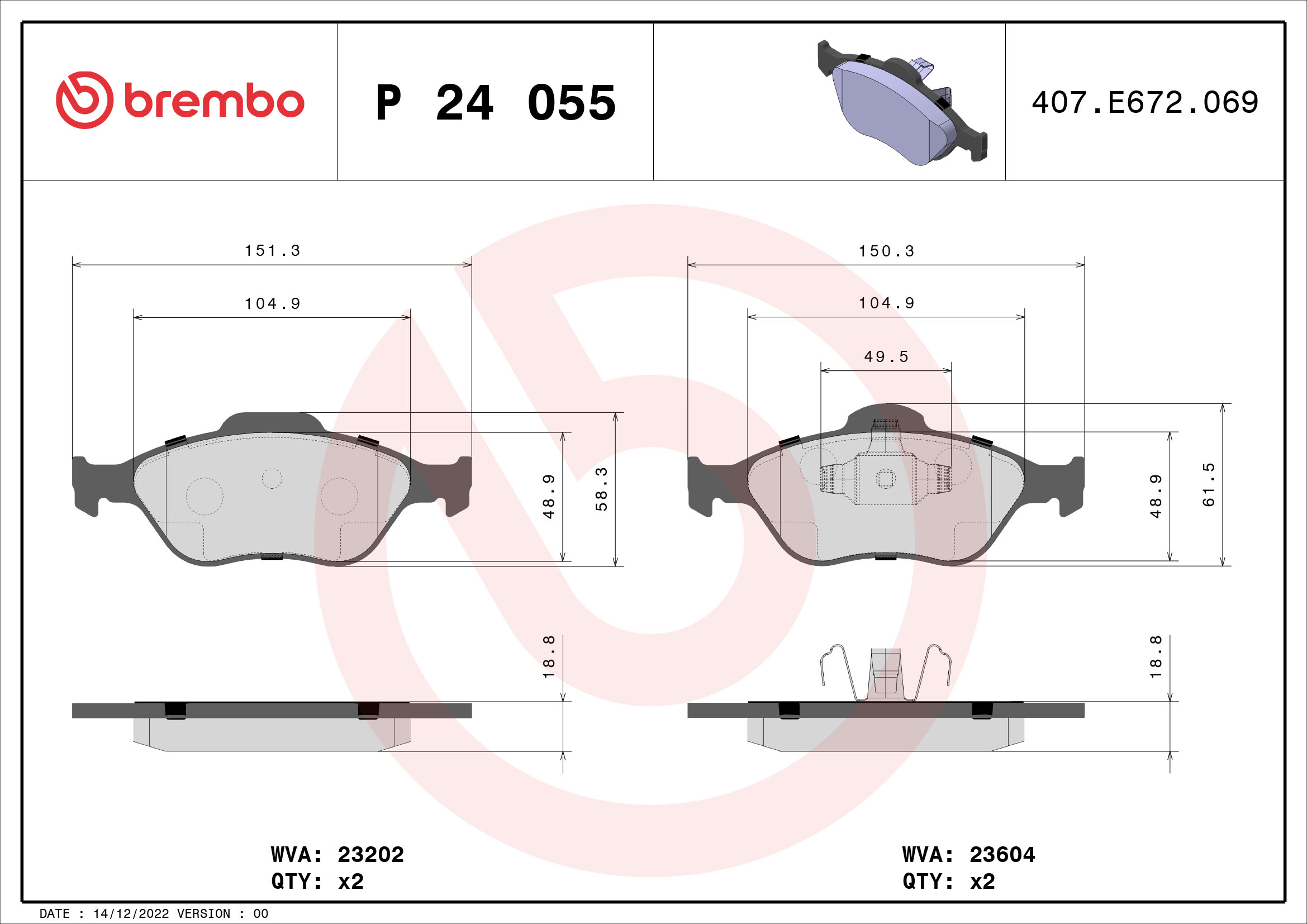 Remblokset Brembo P 24 055