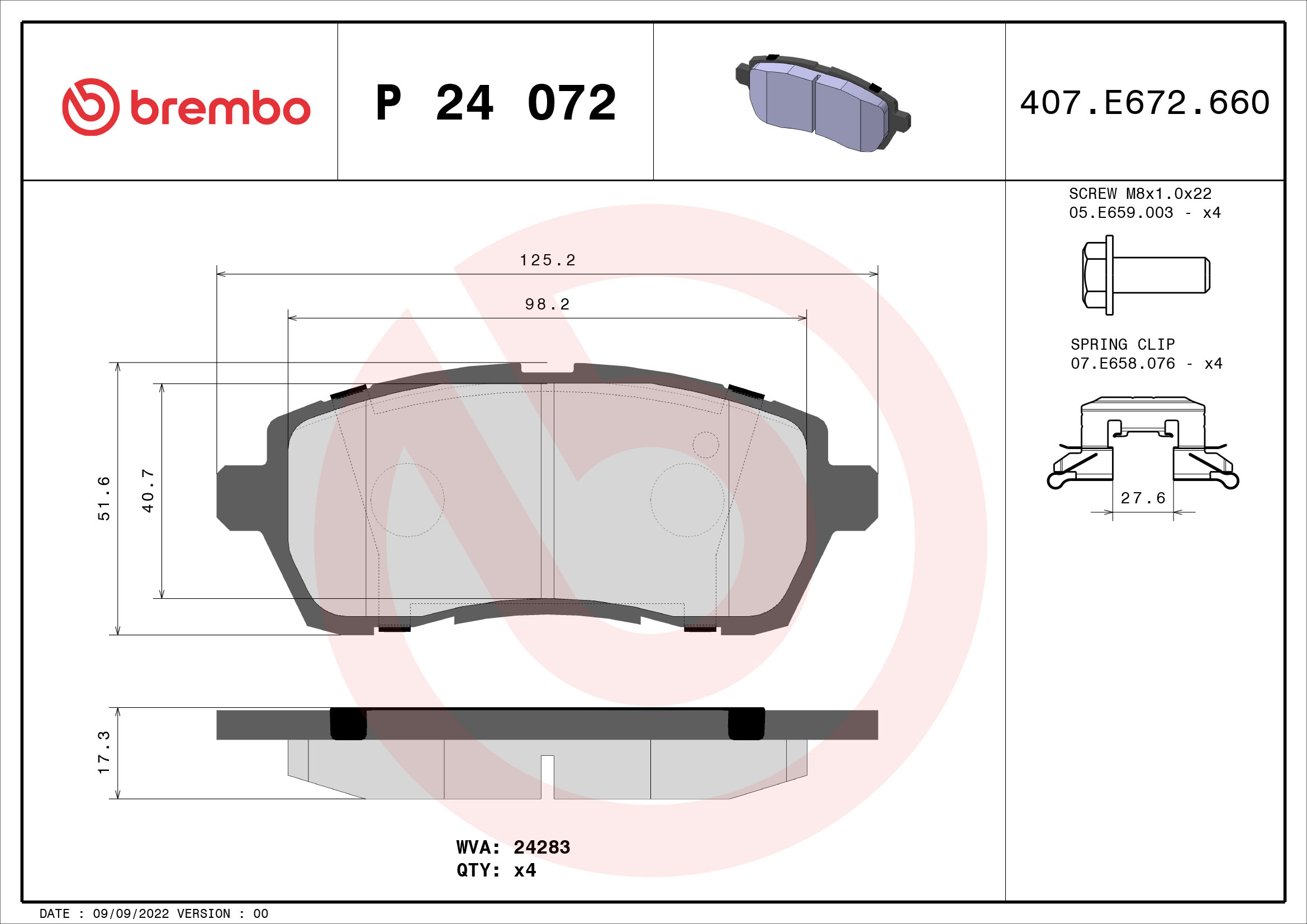 Remblokset Brembo P 24 072