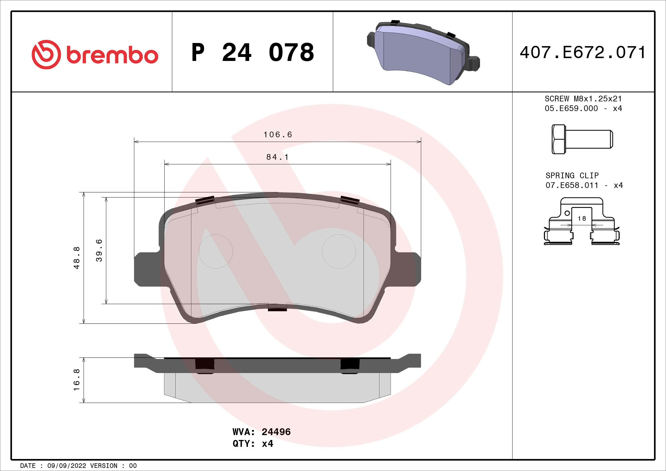 Remblokset Brembo P 24 078X