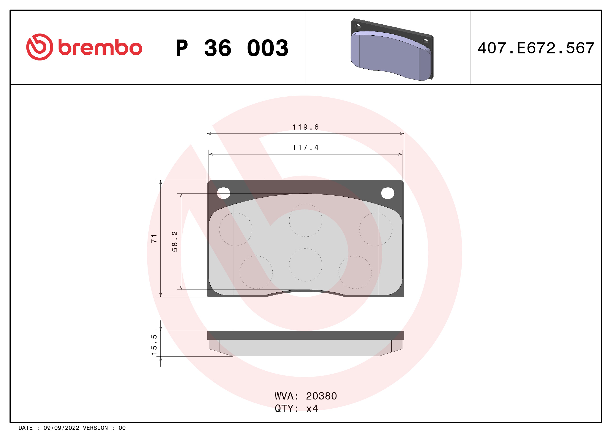 Remblokset Brembo P 36 003