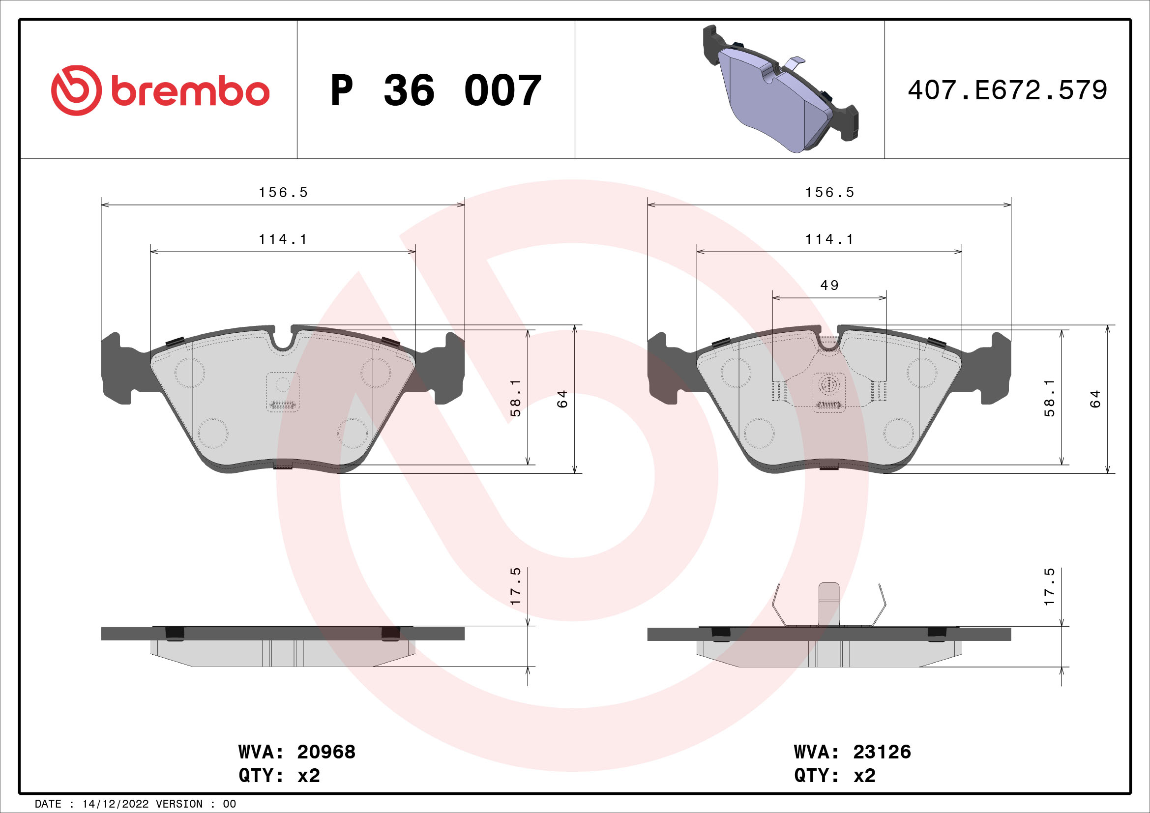 Remblokset Brembo P 36 007