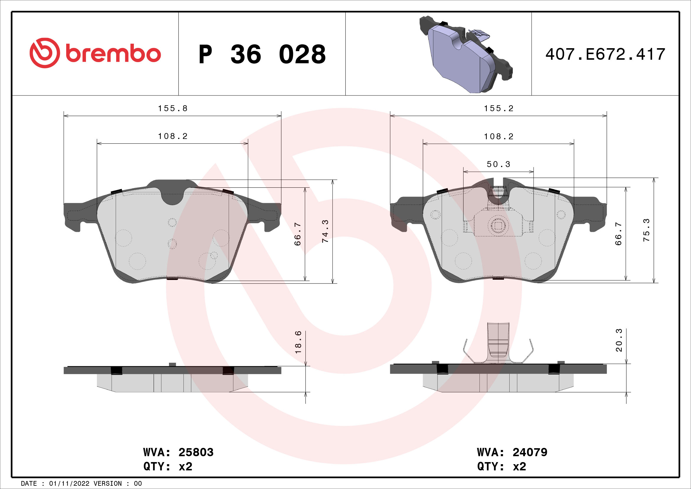 Remblokset Brembo P 36 028