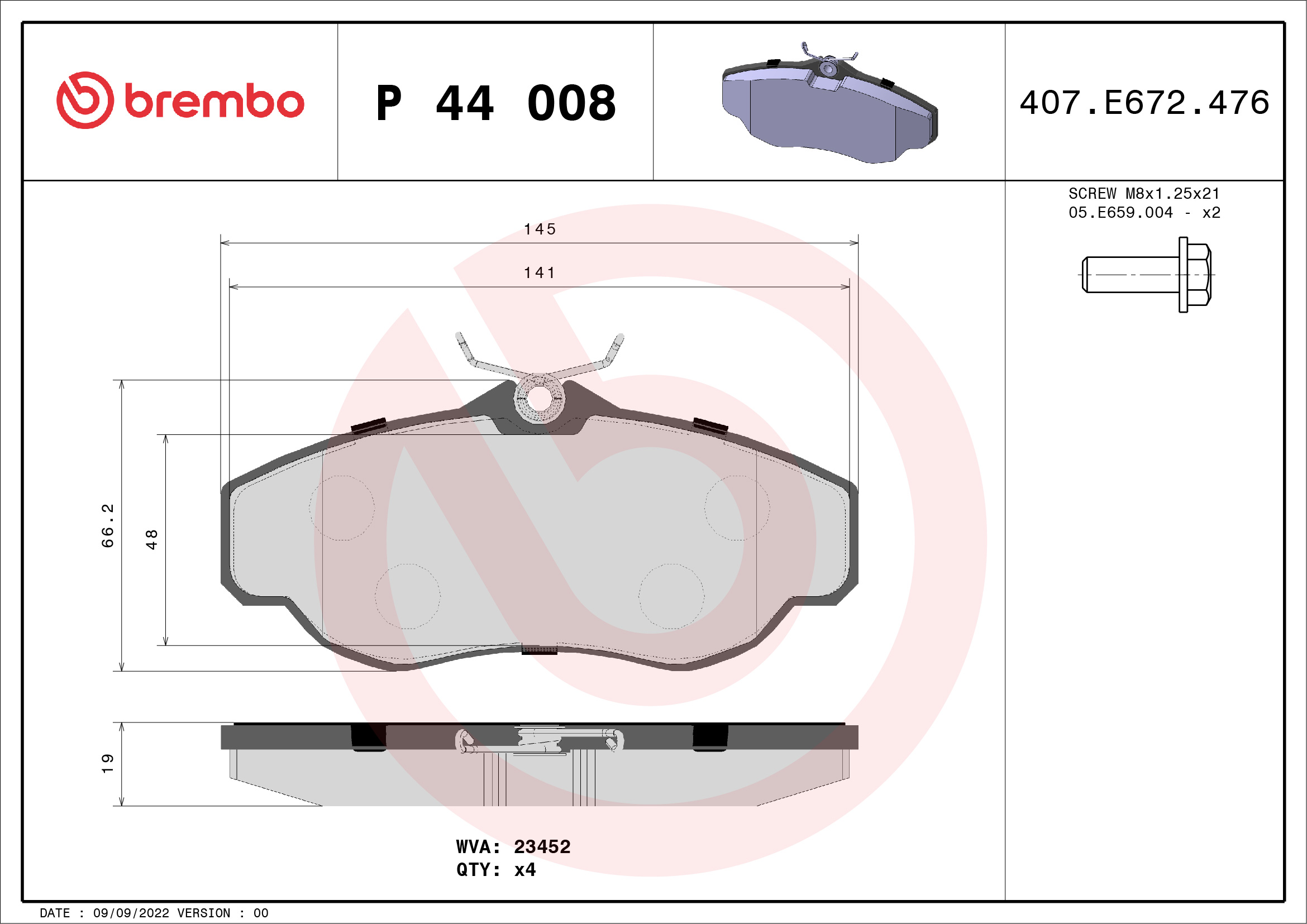 Remblokset Brembo P 44 008