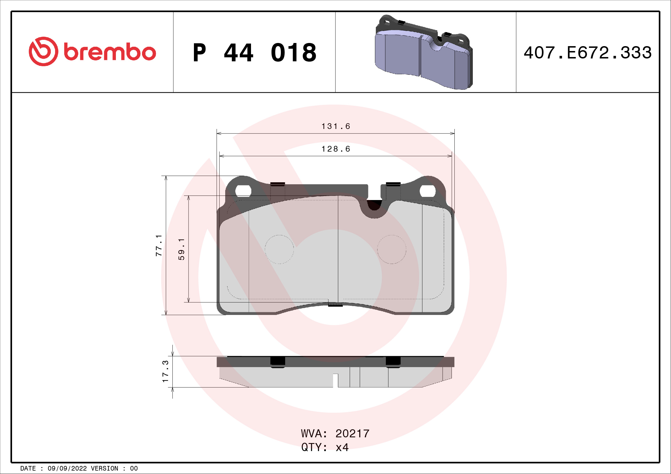 Remblokset Brembo P 44 018