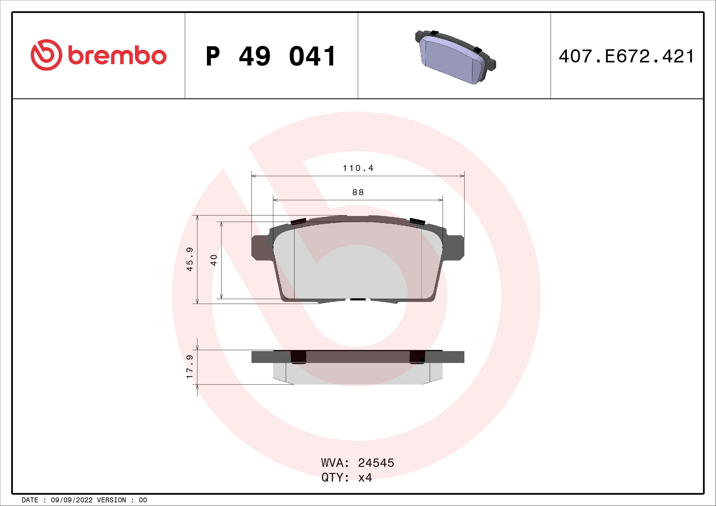 Remblokset Brembo P 49 041