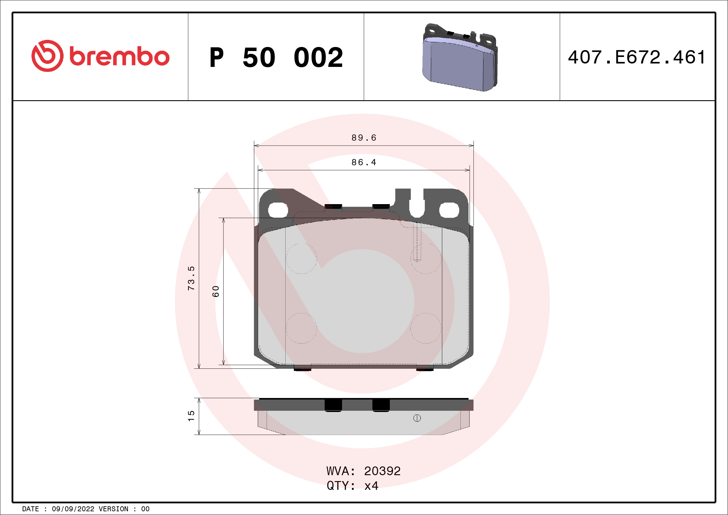 Remblokset Brembo P 50 002