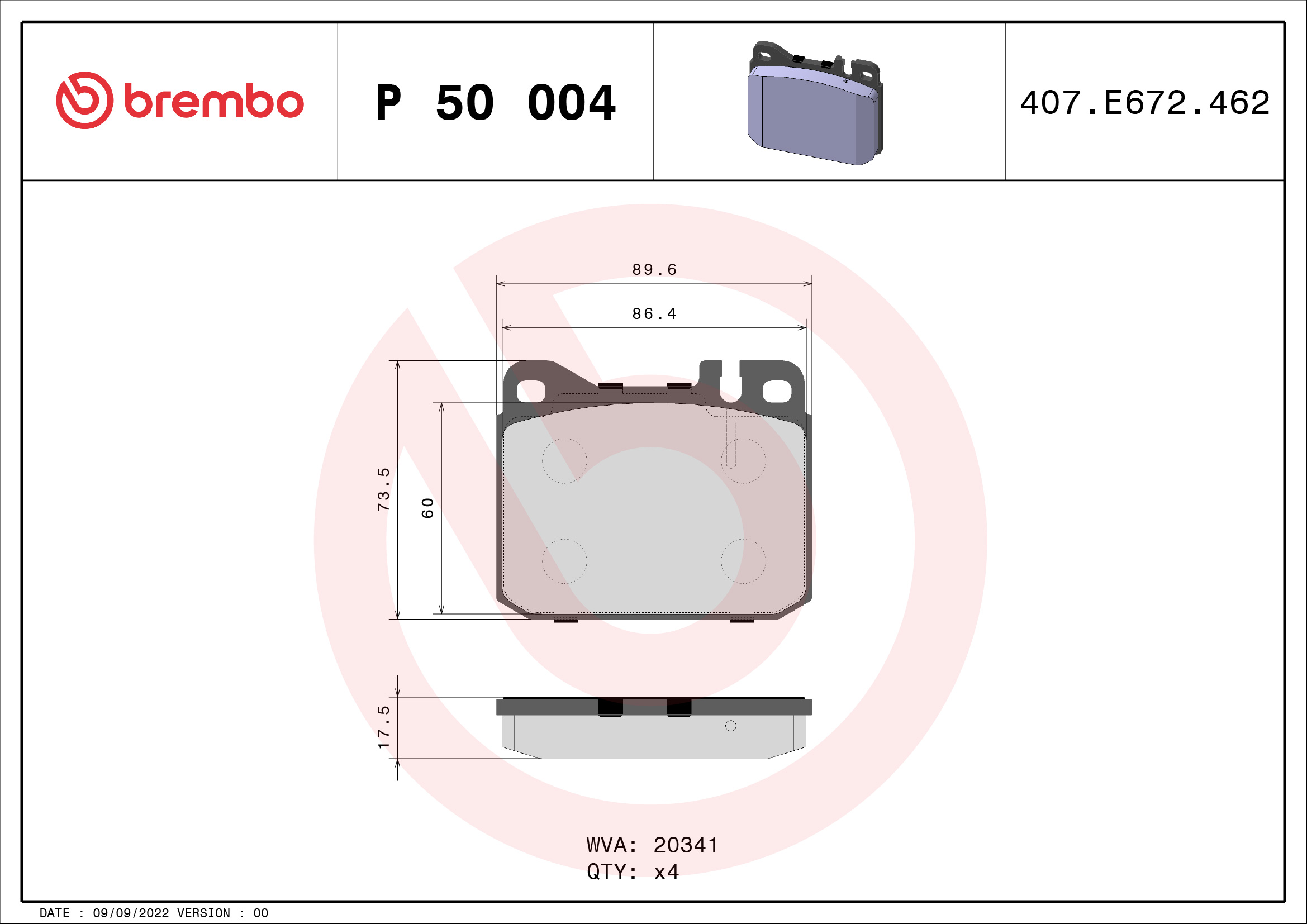 Remblokset Brembo P 50 004