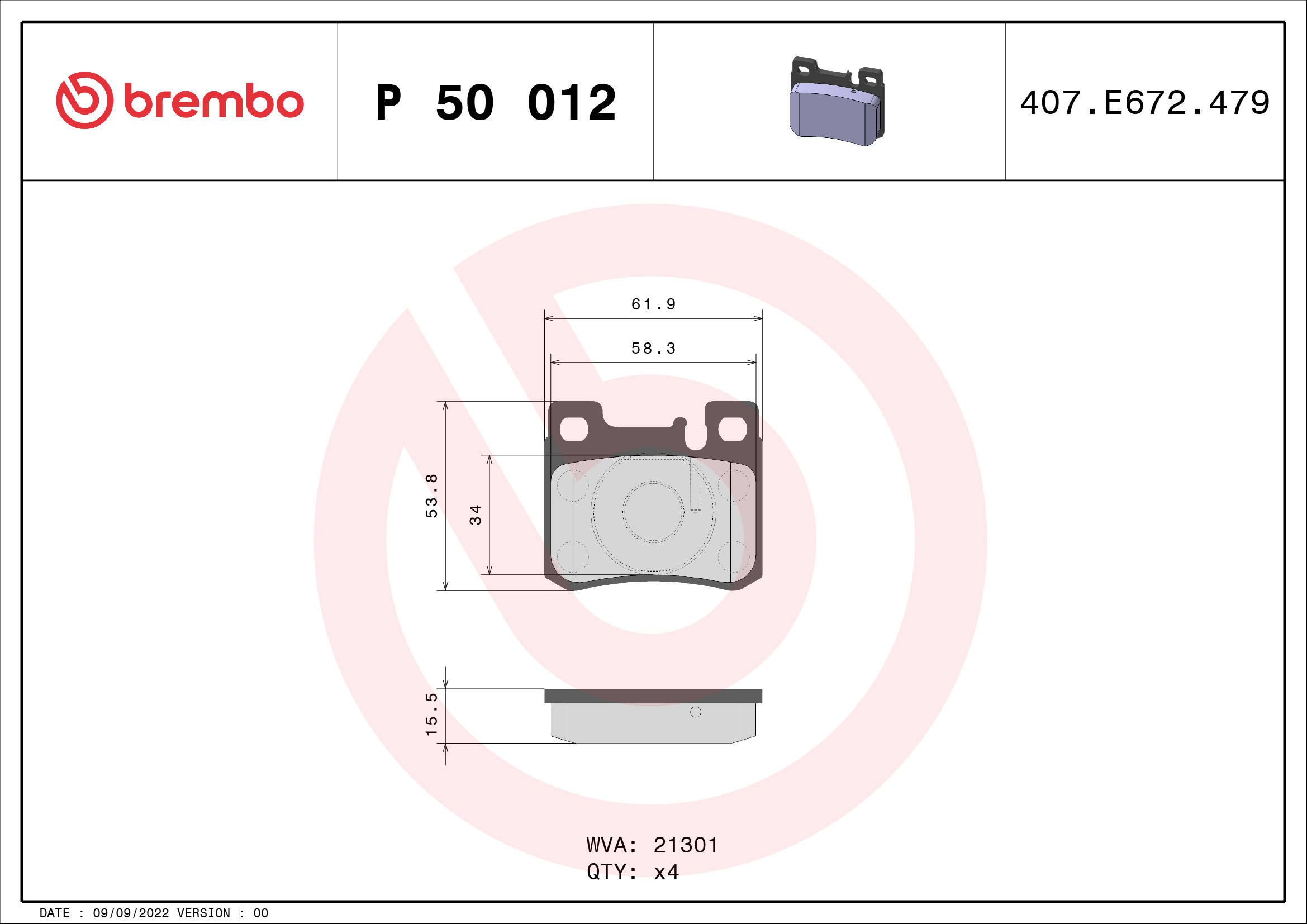 Remblokset Brembo P 50 012