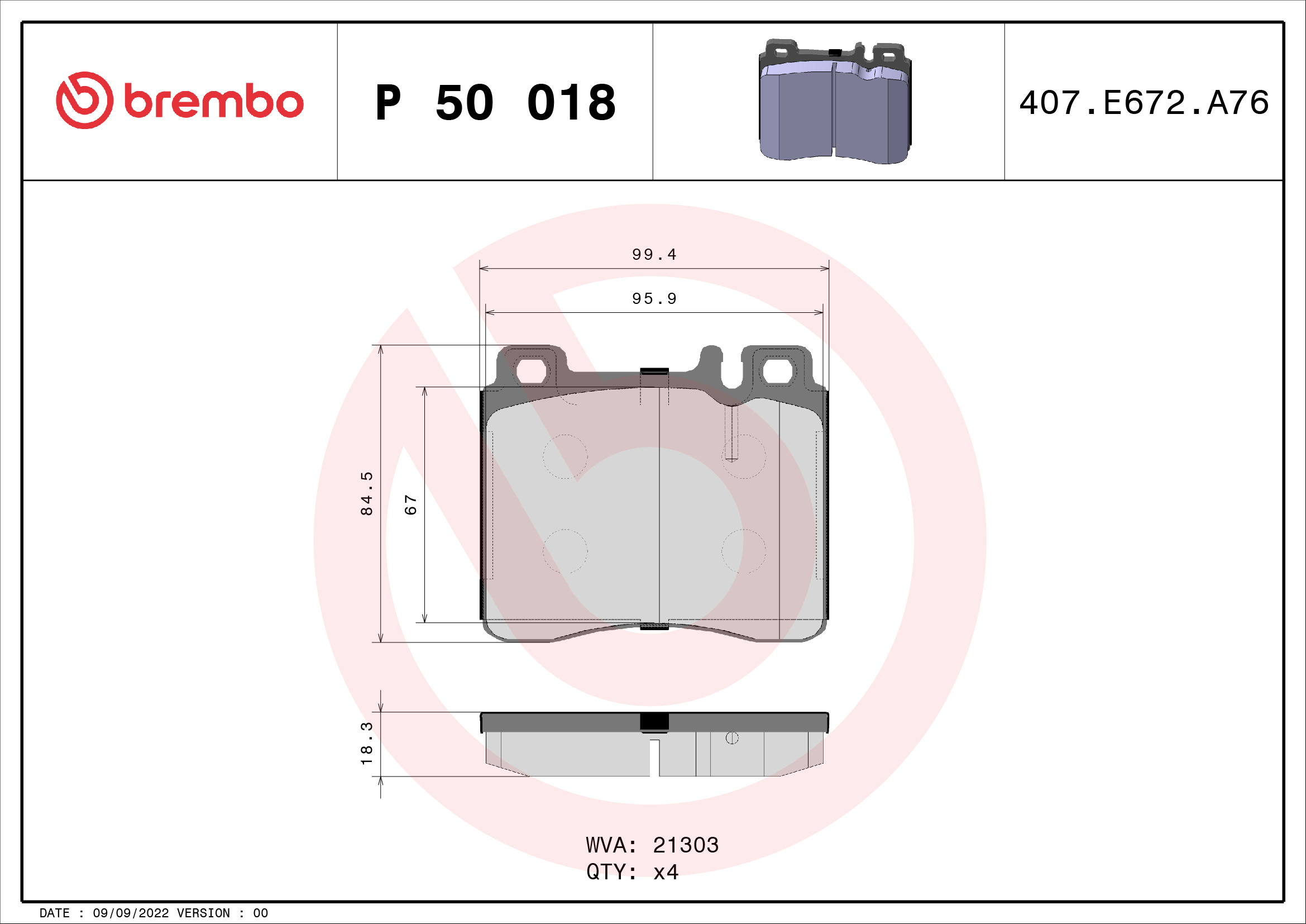 Remblokset Brembo P 50 018