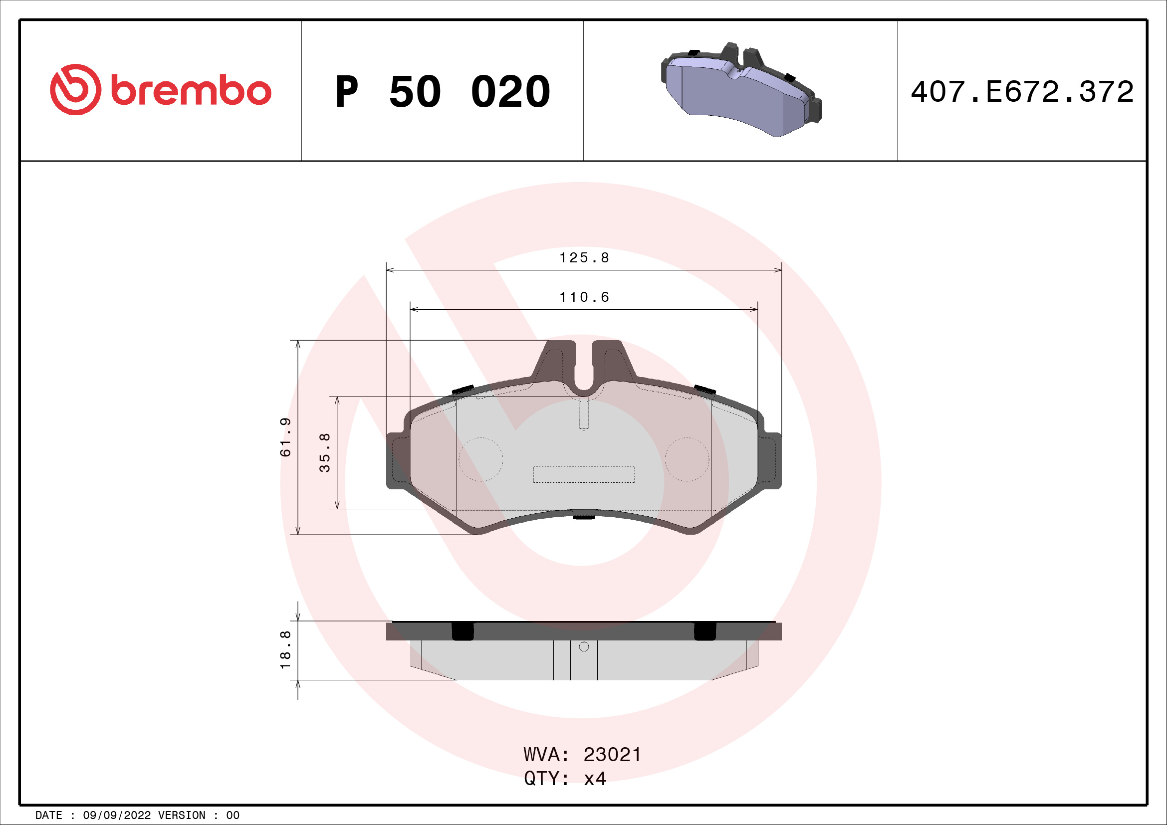 Remblokset Brembo P 50 020