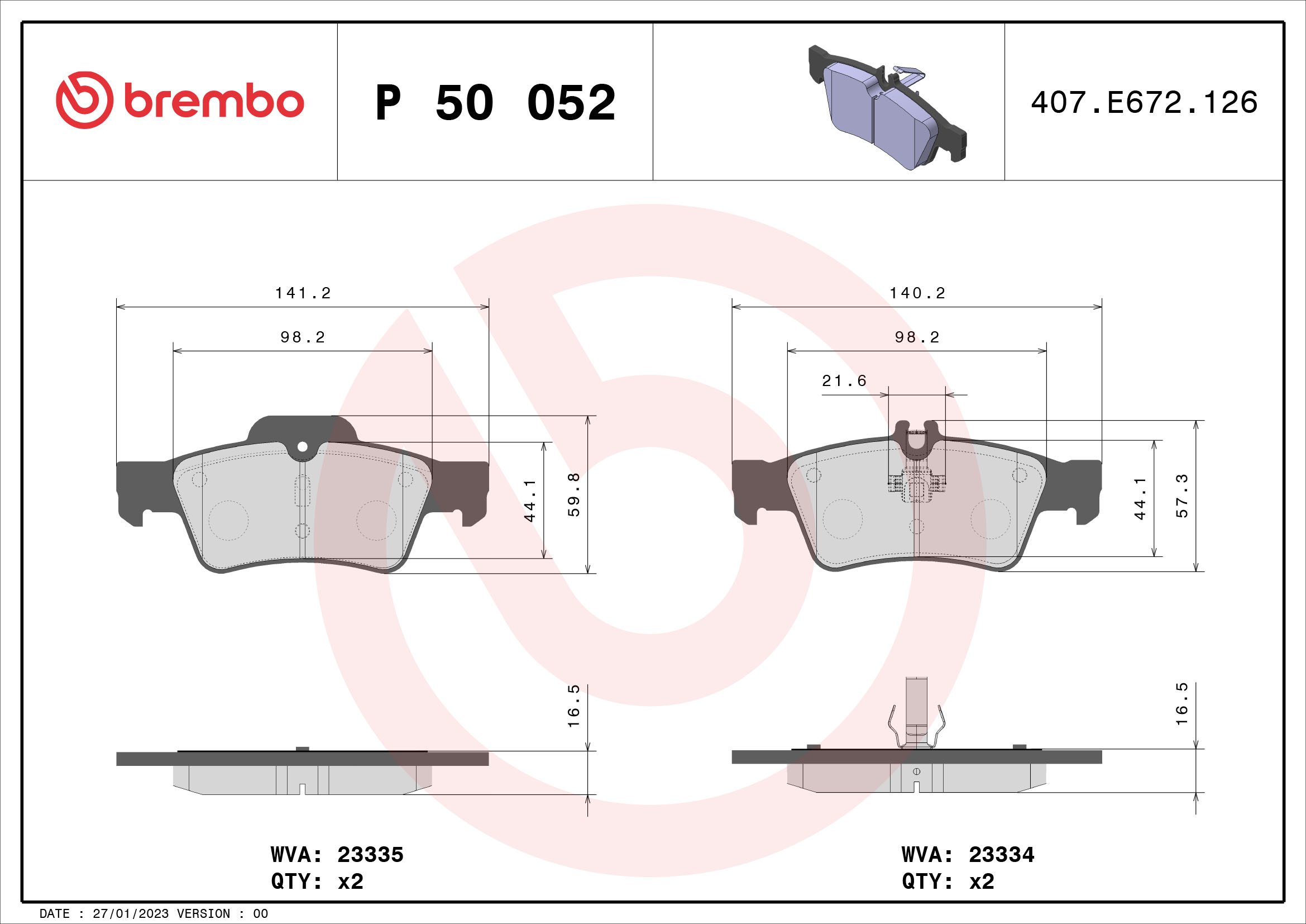 Remblokset Brembo P 50 052