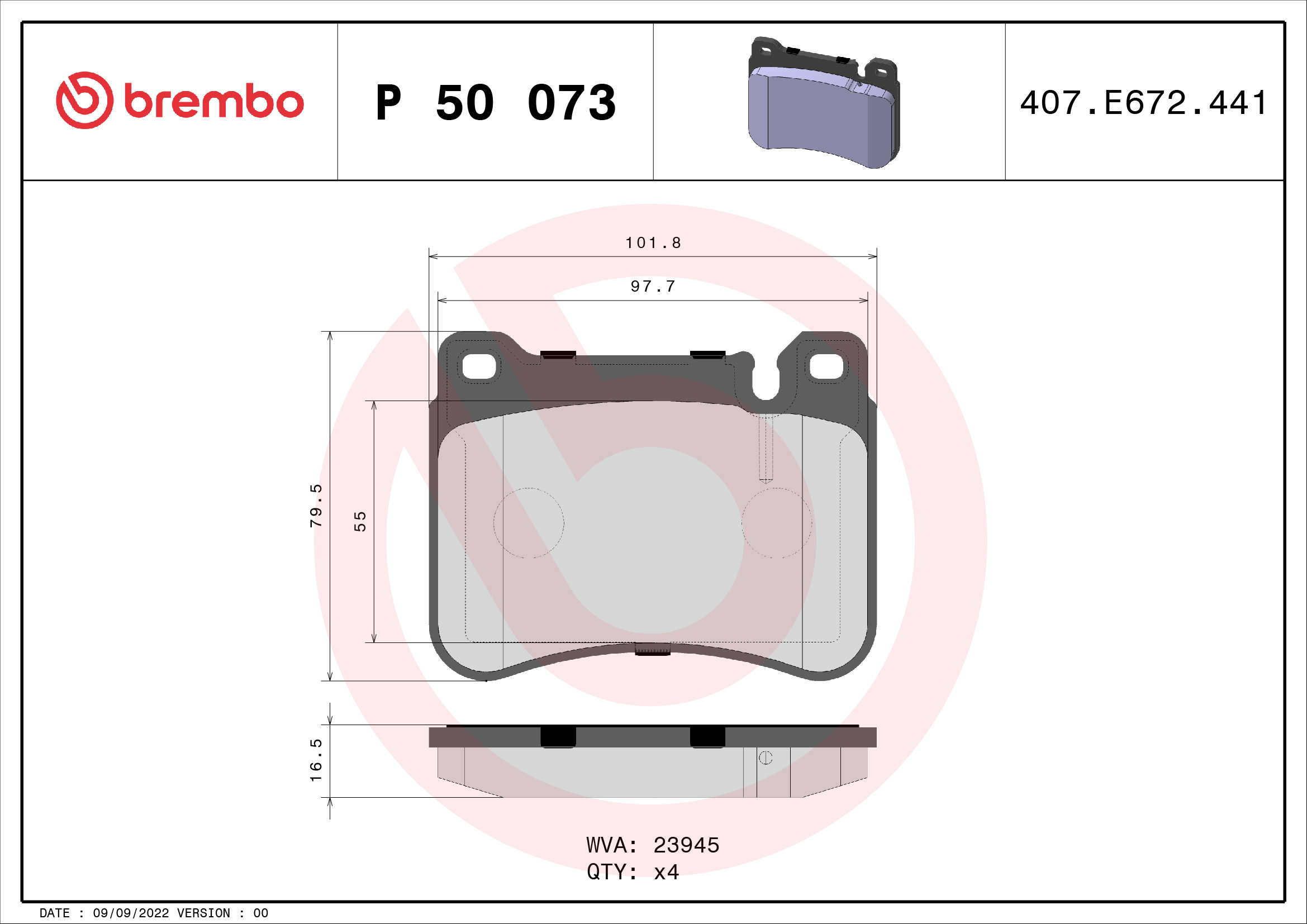 Remblokset Brembo P 50 073