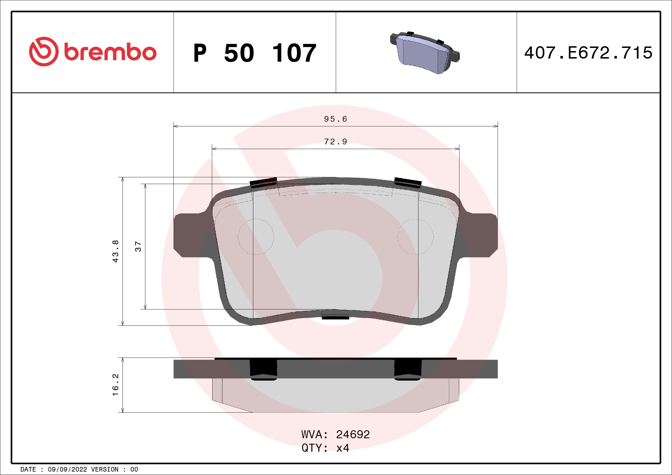 Remblokset Brembo P 50 107