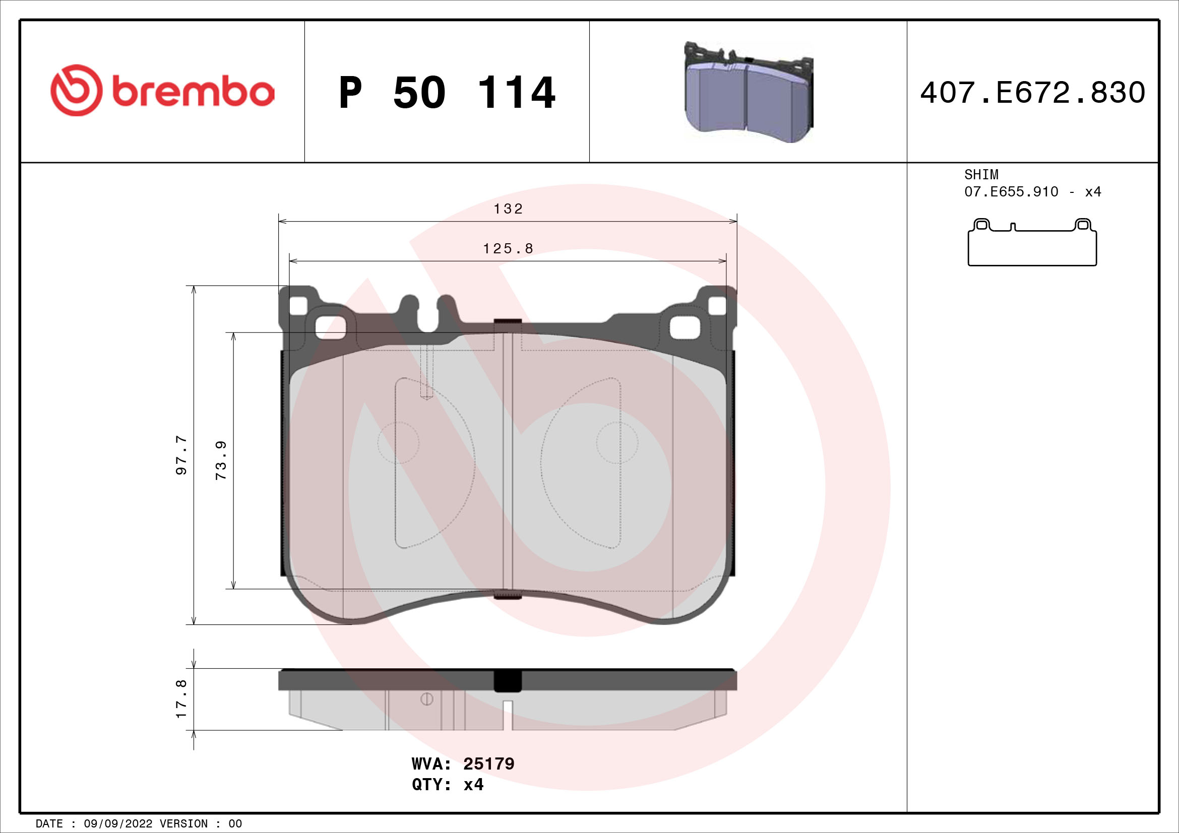 Remblokset Brembo P 50 114