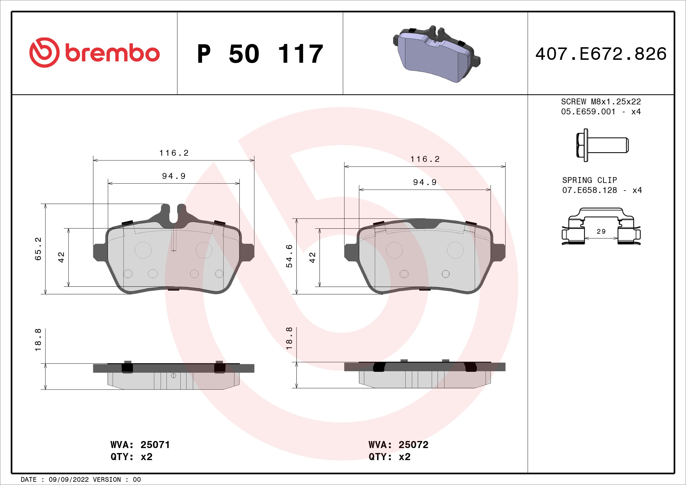 Remblokset Brembo P 50 117