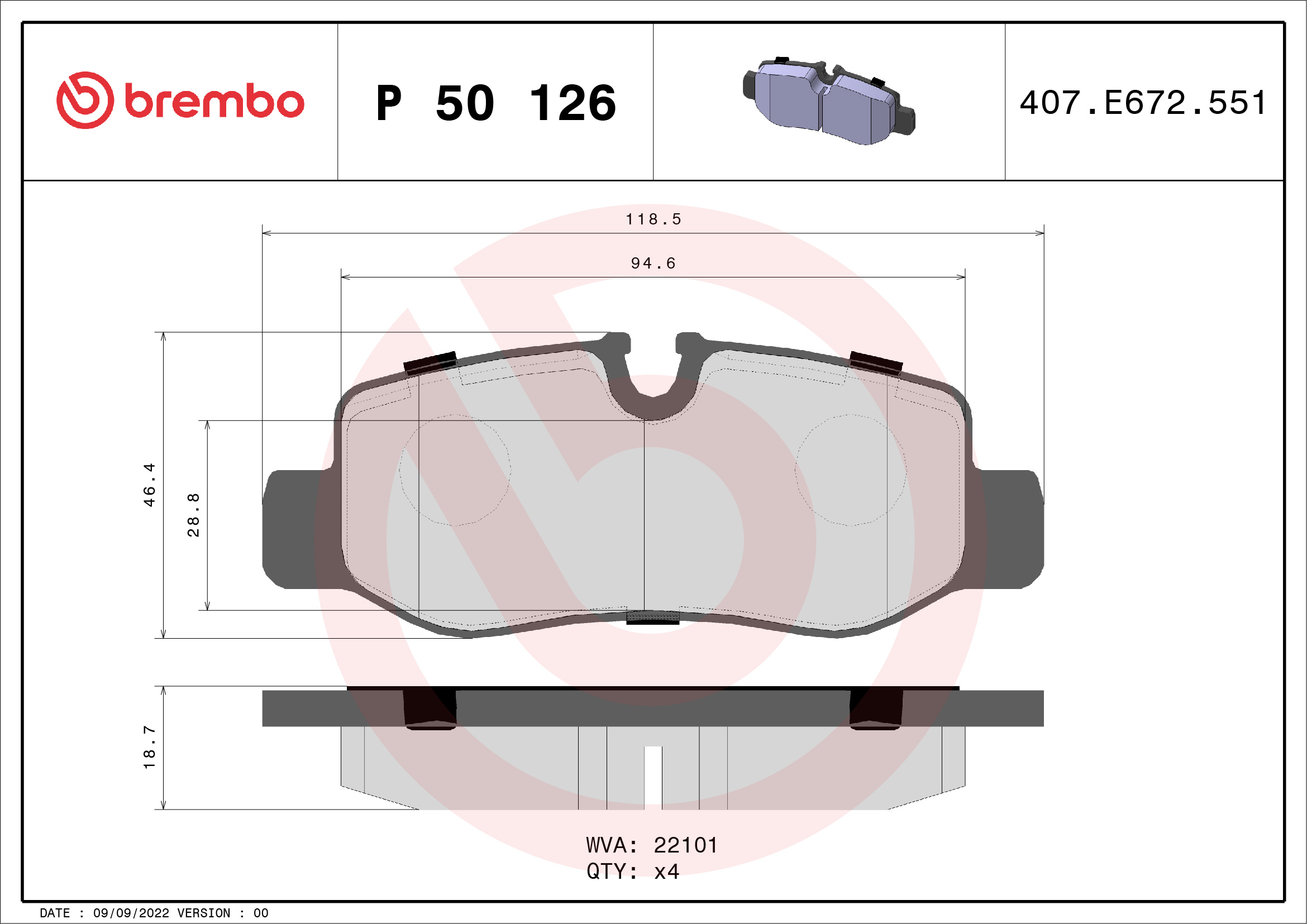 Remblokset Brembo P 50 126