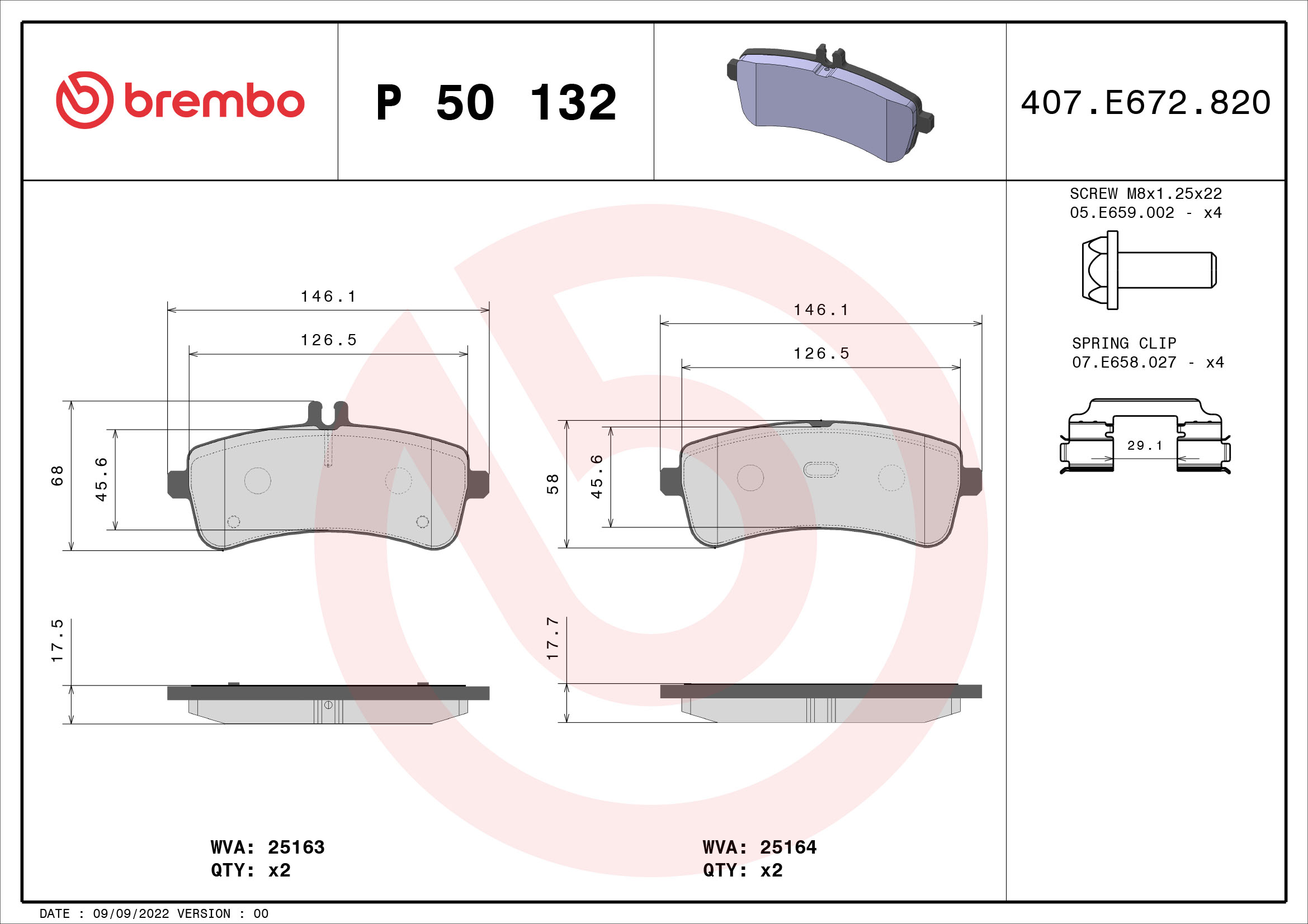 Remblokset Brembo P 50 132