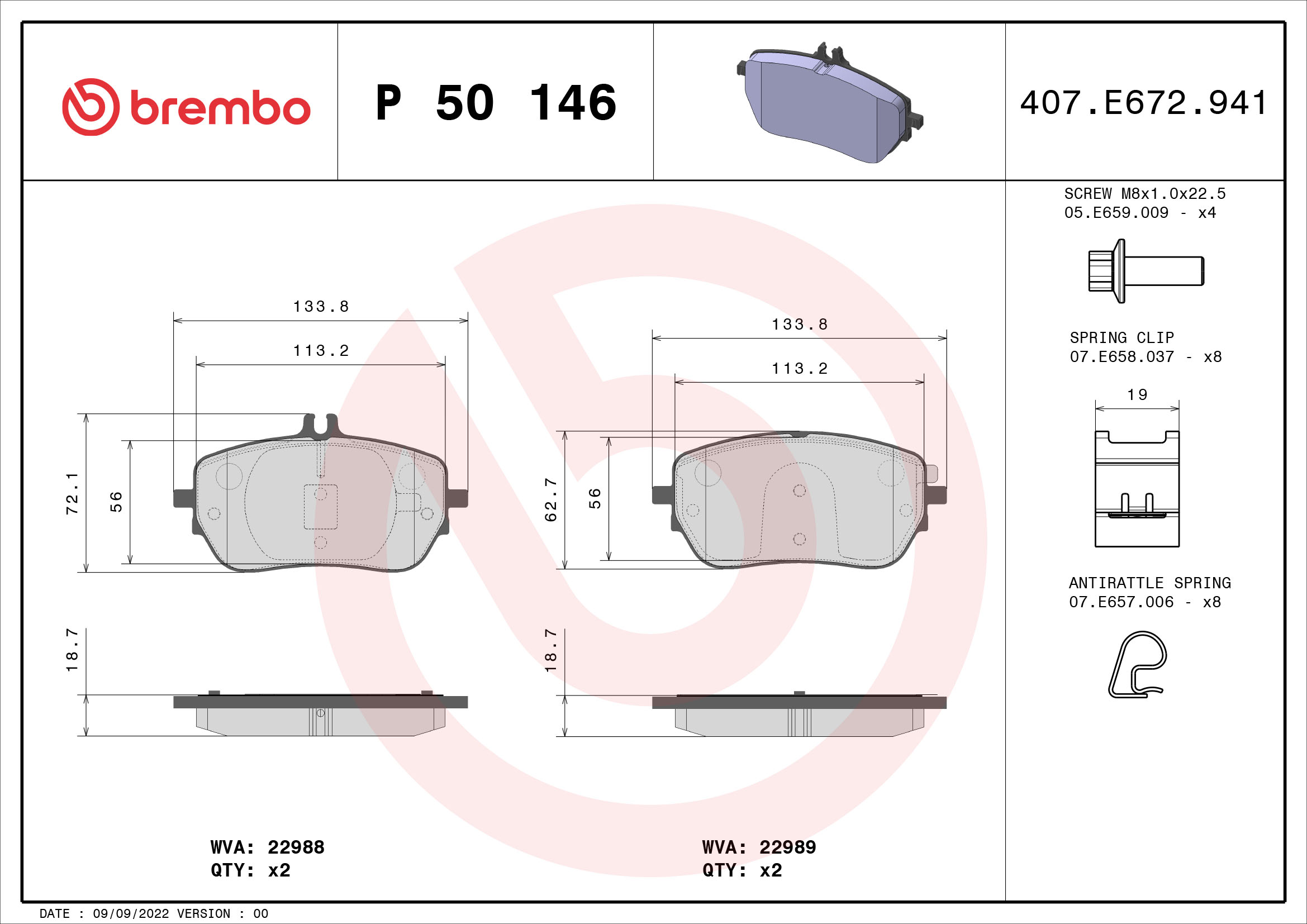 Remblokset Brembo P 50 146