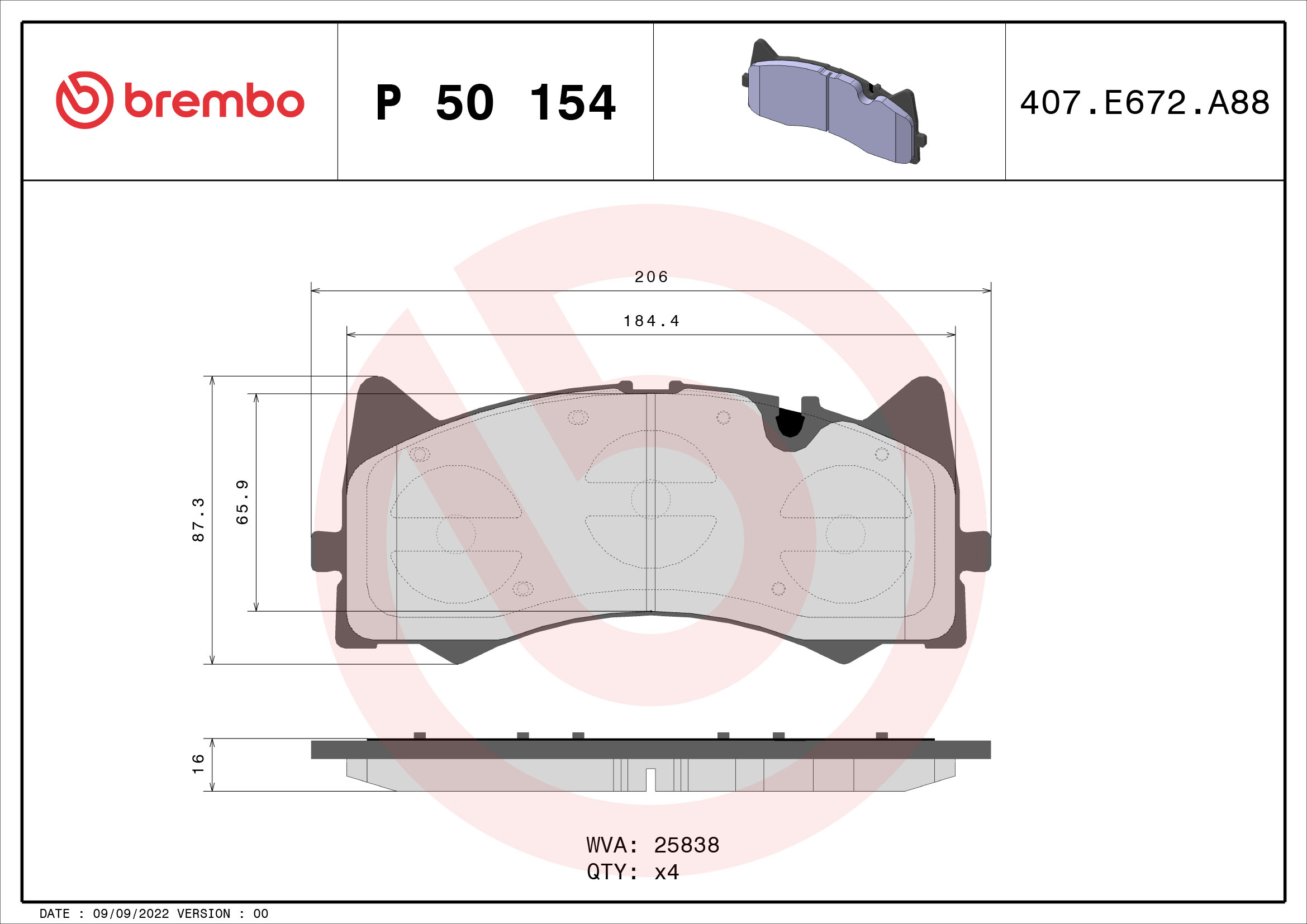 Remblokset Brembo P 50 154