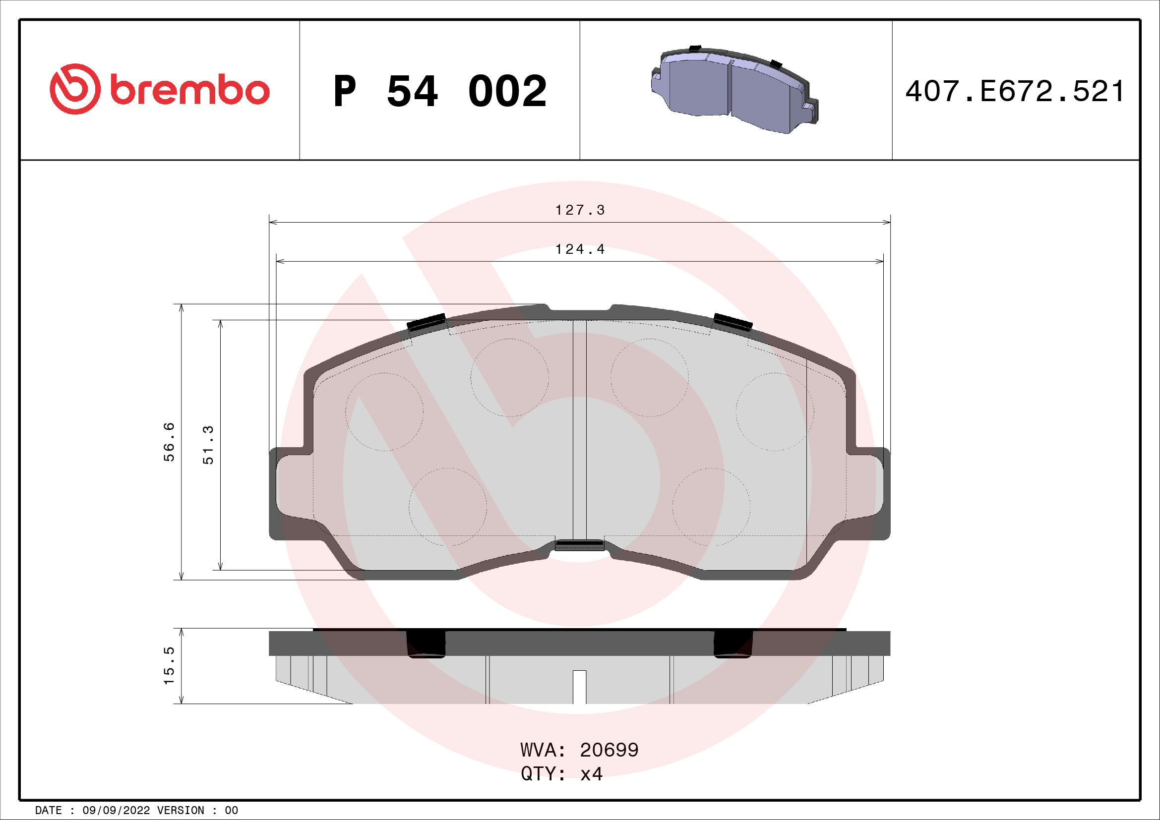 Remblokset Brembo P 54 002