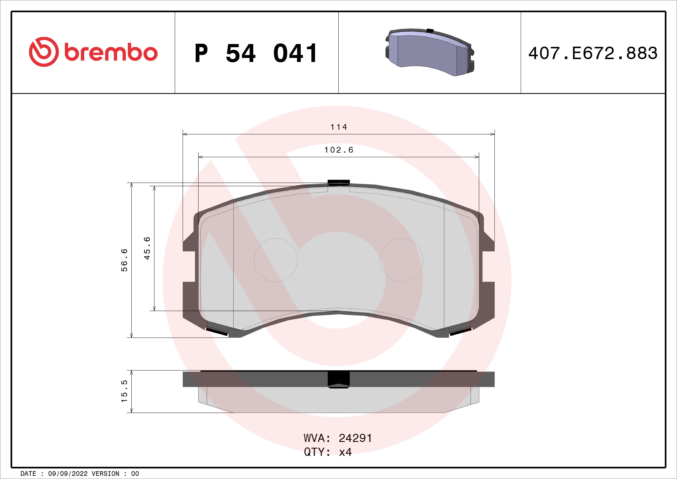 Remblokset Brembo P 54 041