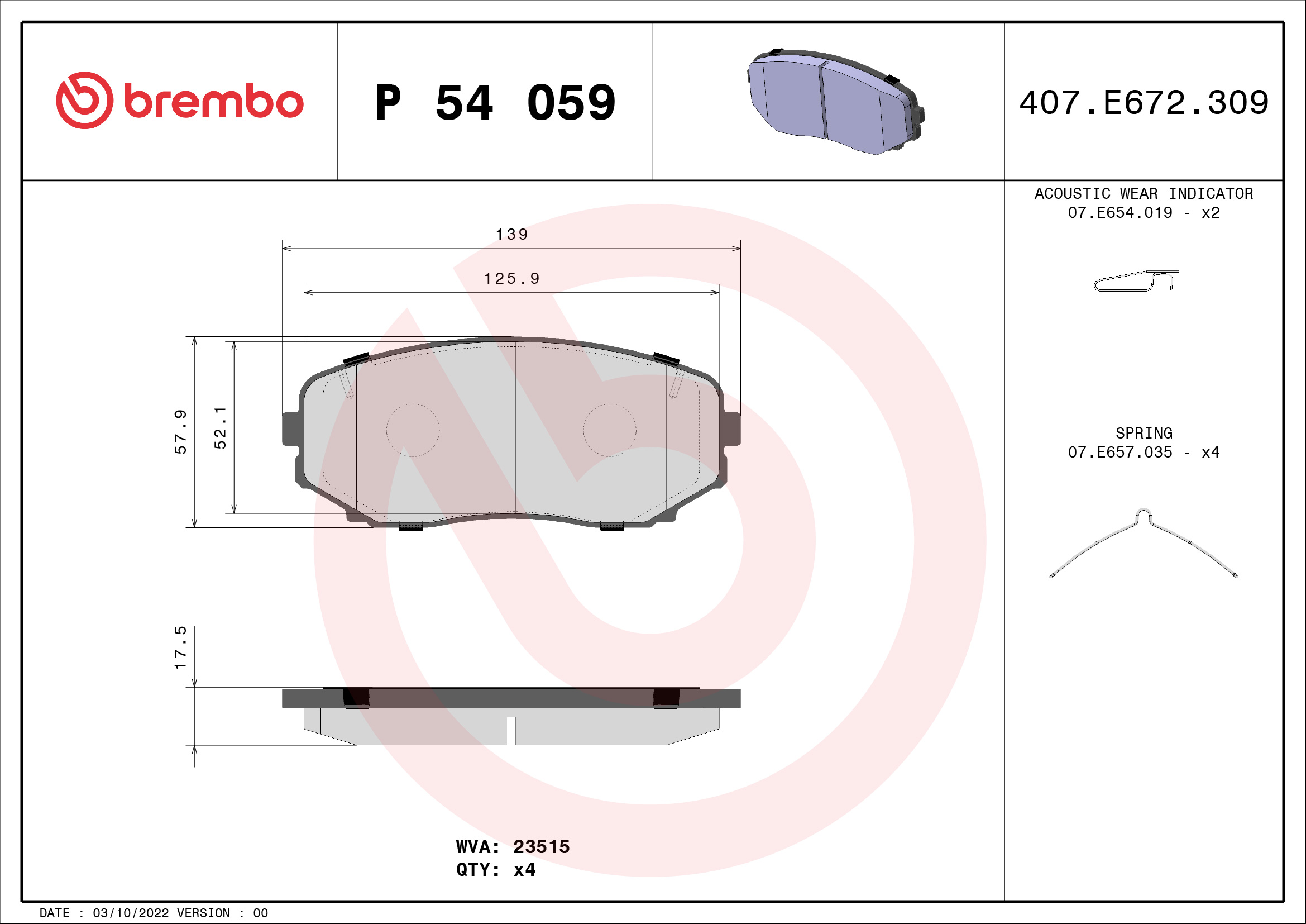 Remblokset Brembo P 54 059