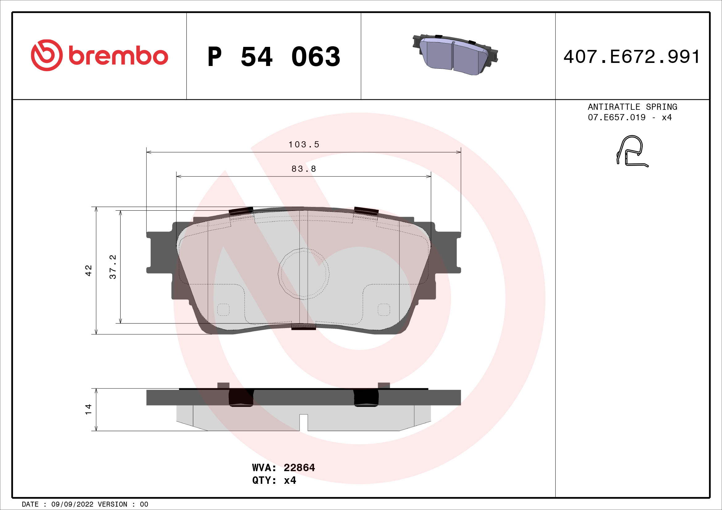 Remblokset Brembo P 54 063