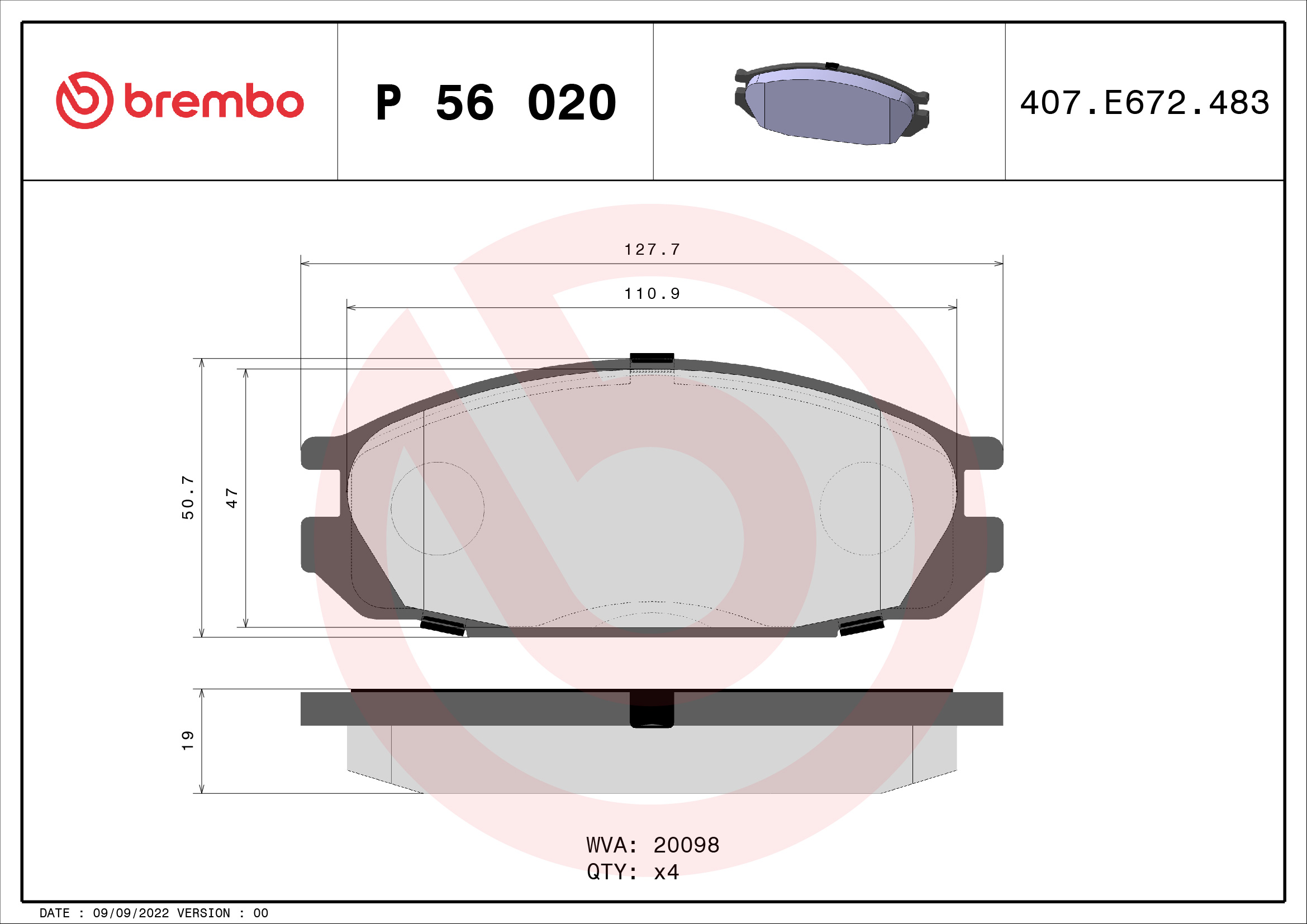 Remblokset Brembo P 56 020