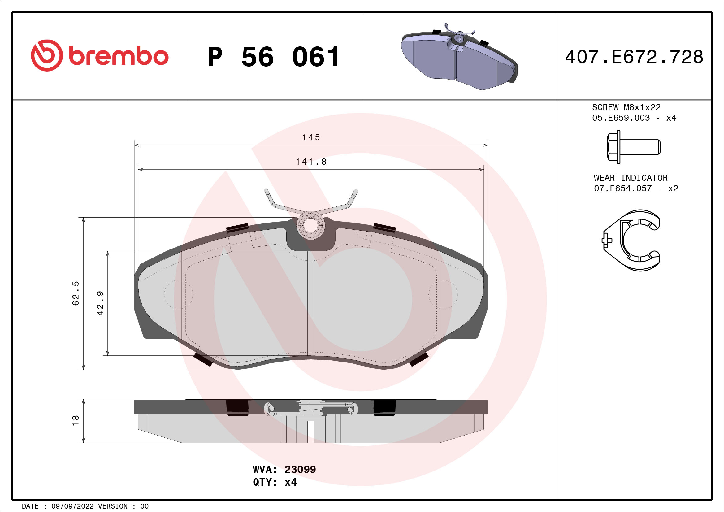 Remblokset Brembo P 56 061