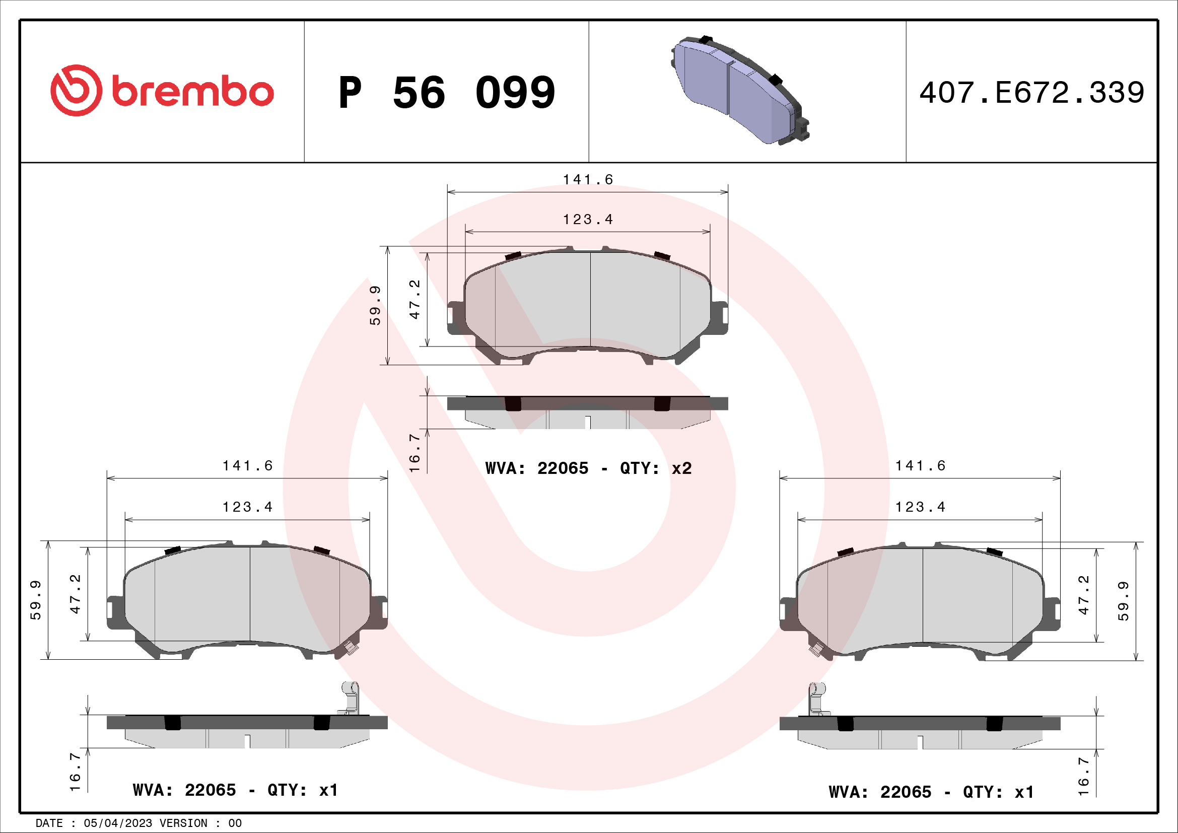 Remblokset Brembo P 56 099