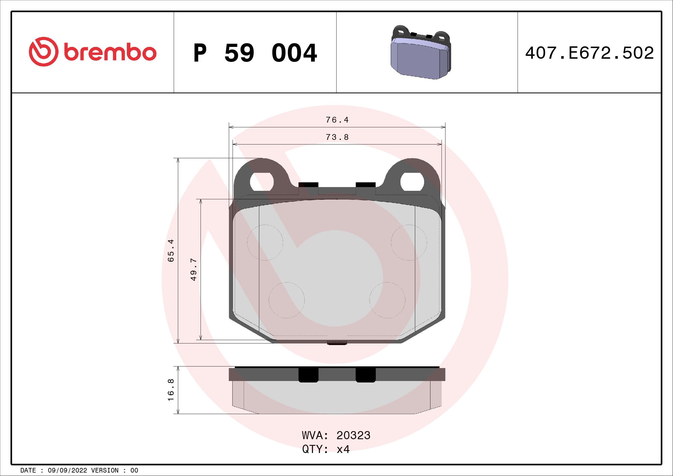 Remblokset Brembo P 59 004