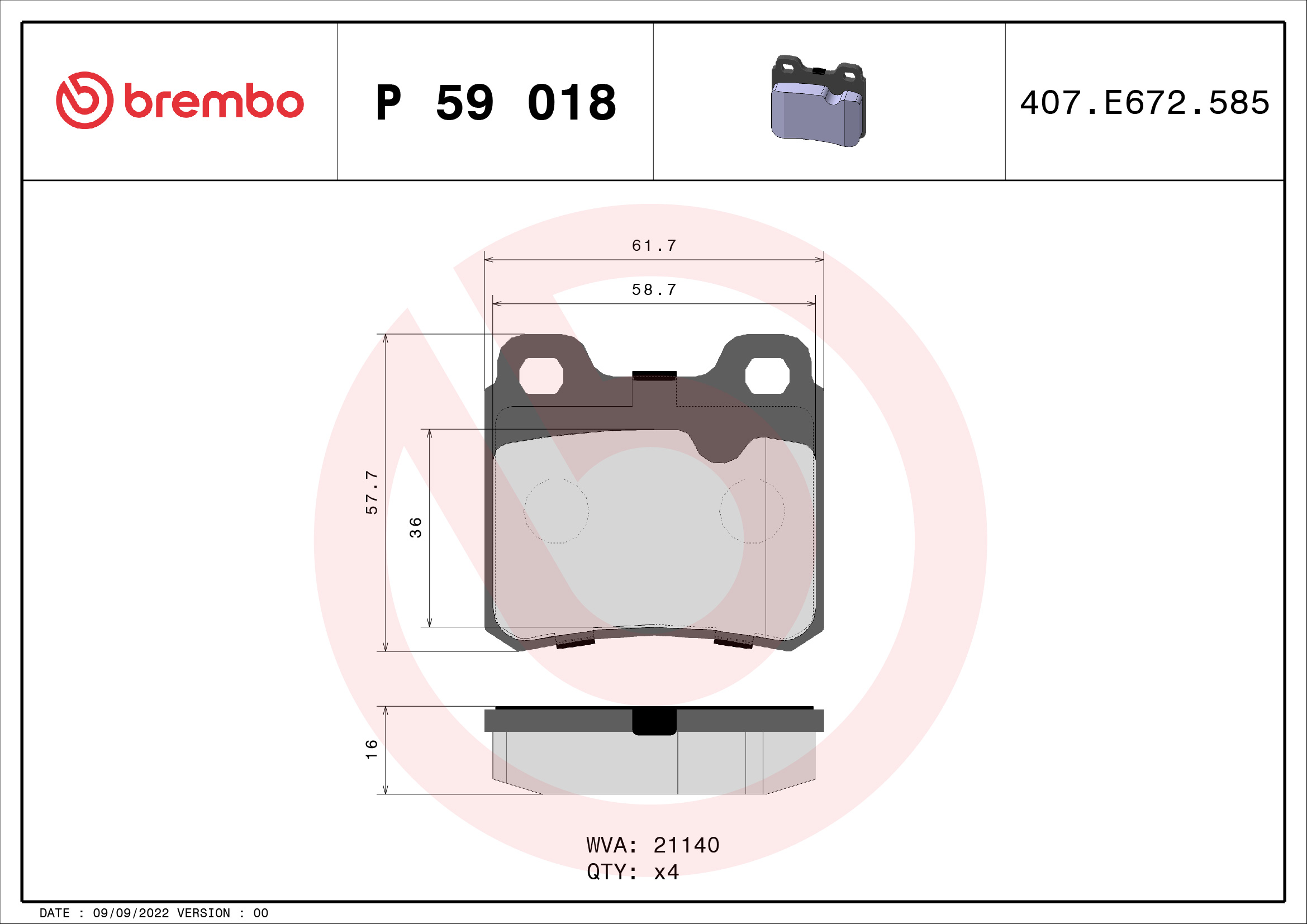 Remblokset Brembo P 59 018