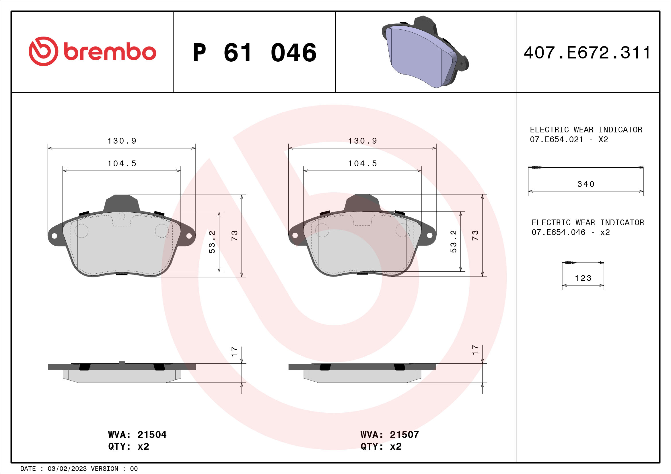 Remblokset Brembo P 61 046