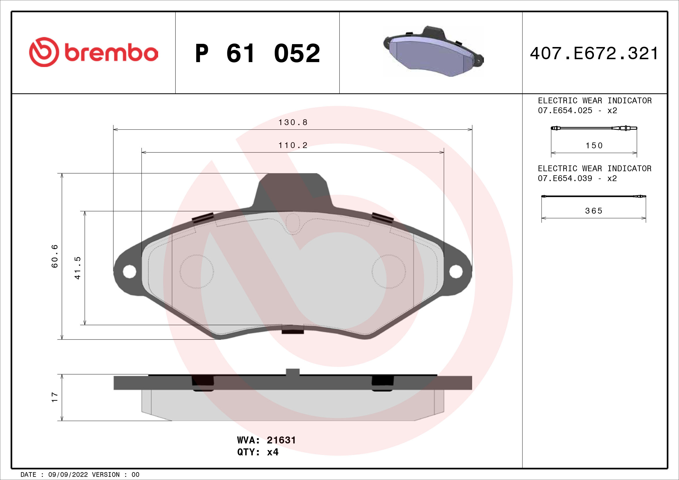 Remblokset Brembo P 61 052