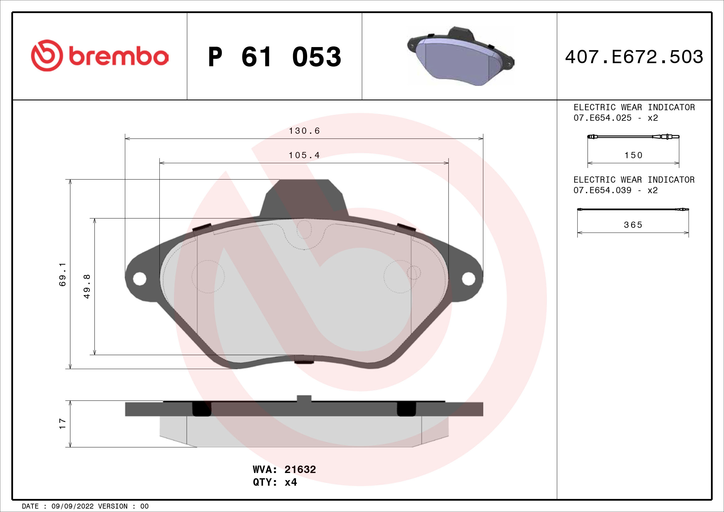 Remblokset Brembo P 61 053