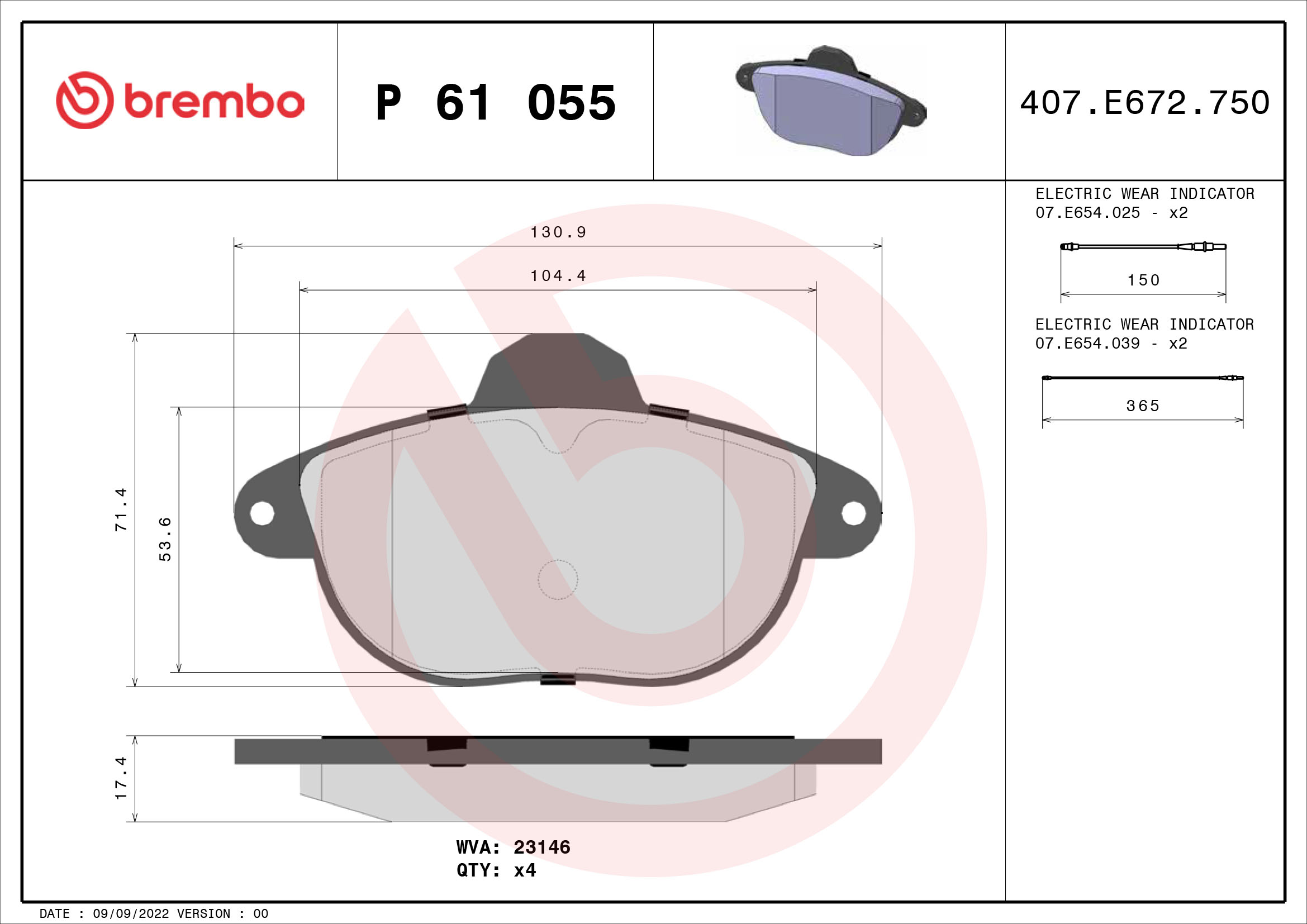 Remblokset Brembo P 61 055