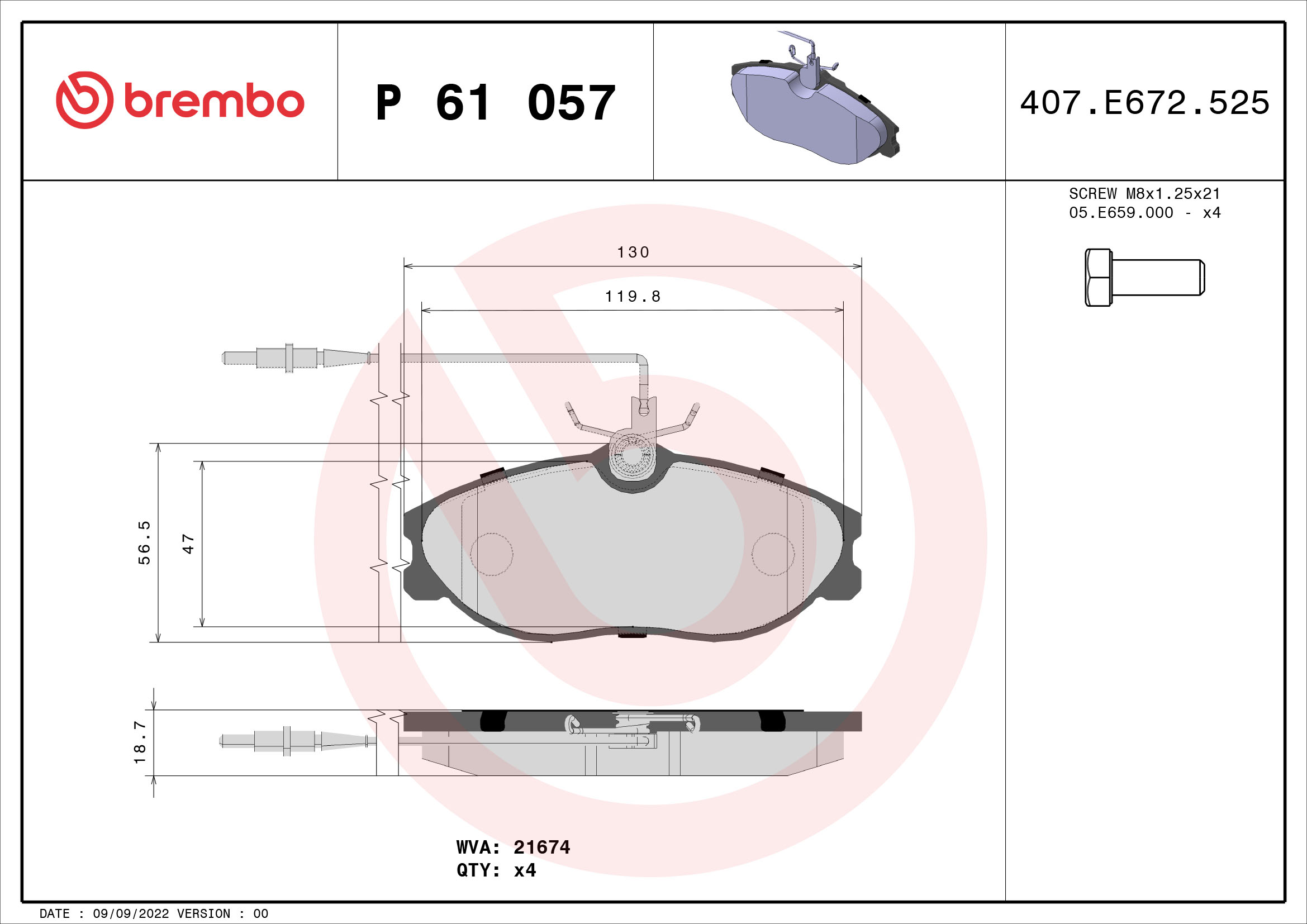 Remblokset Brembo P 61 057