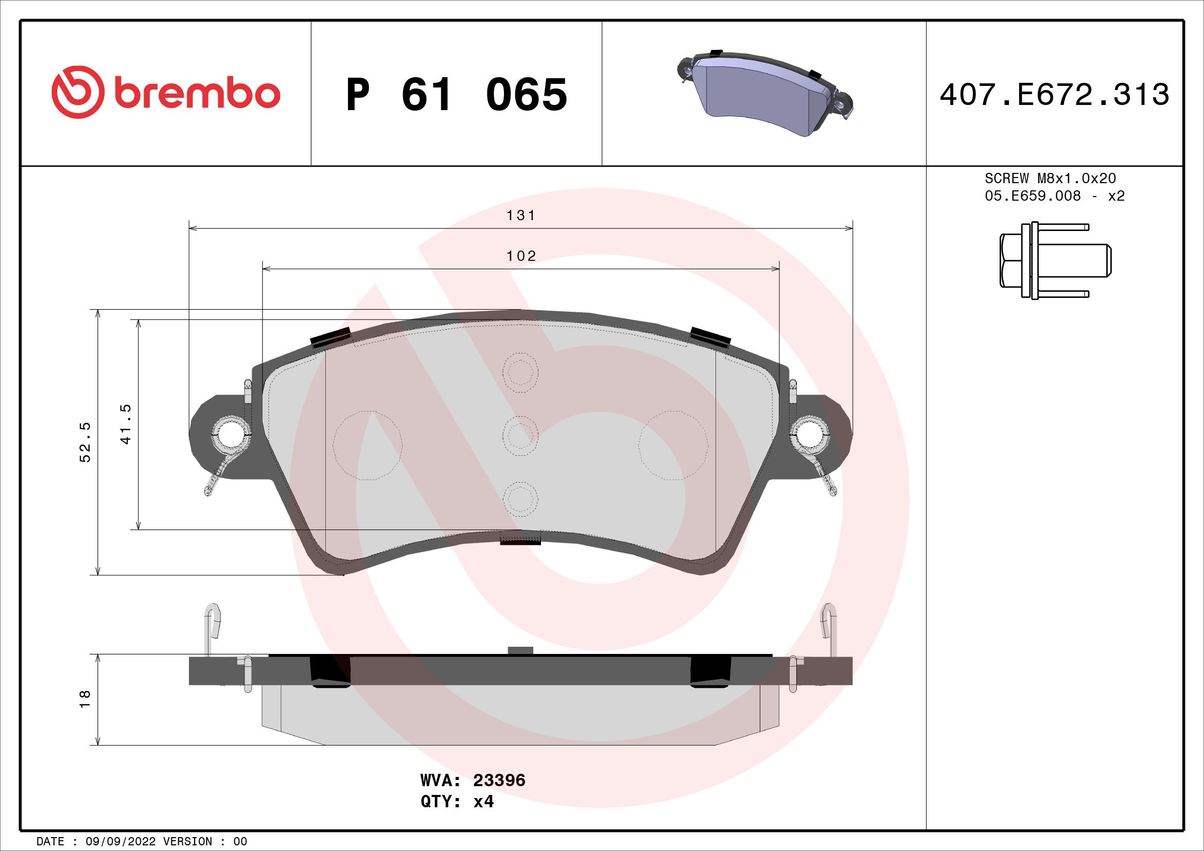 Remblokset Brembo P 61 065