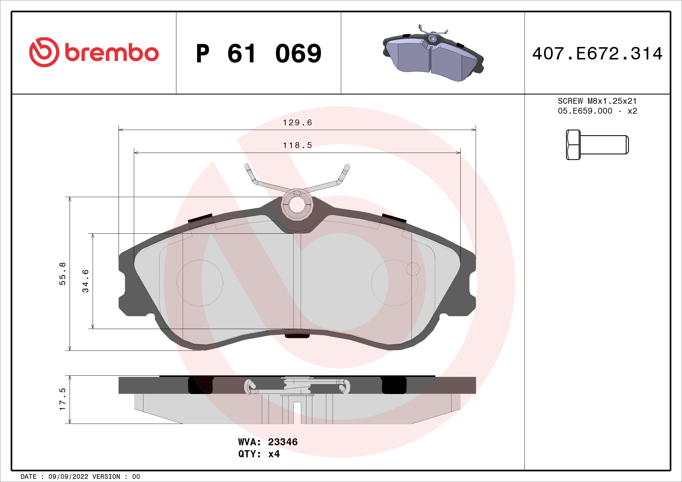 Remblokset Brembo P 61 069