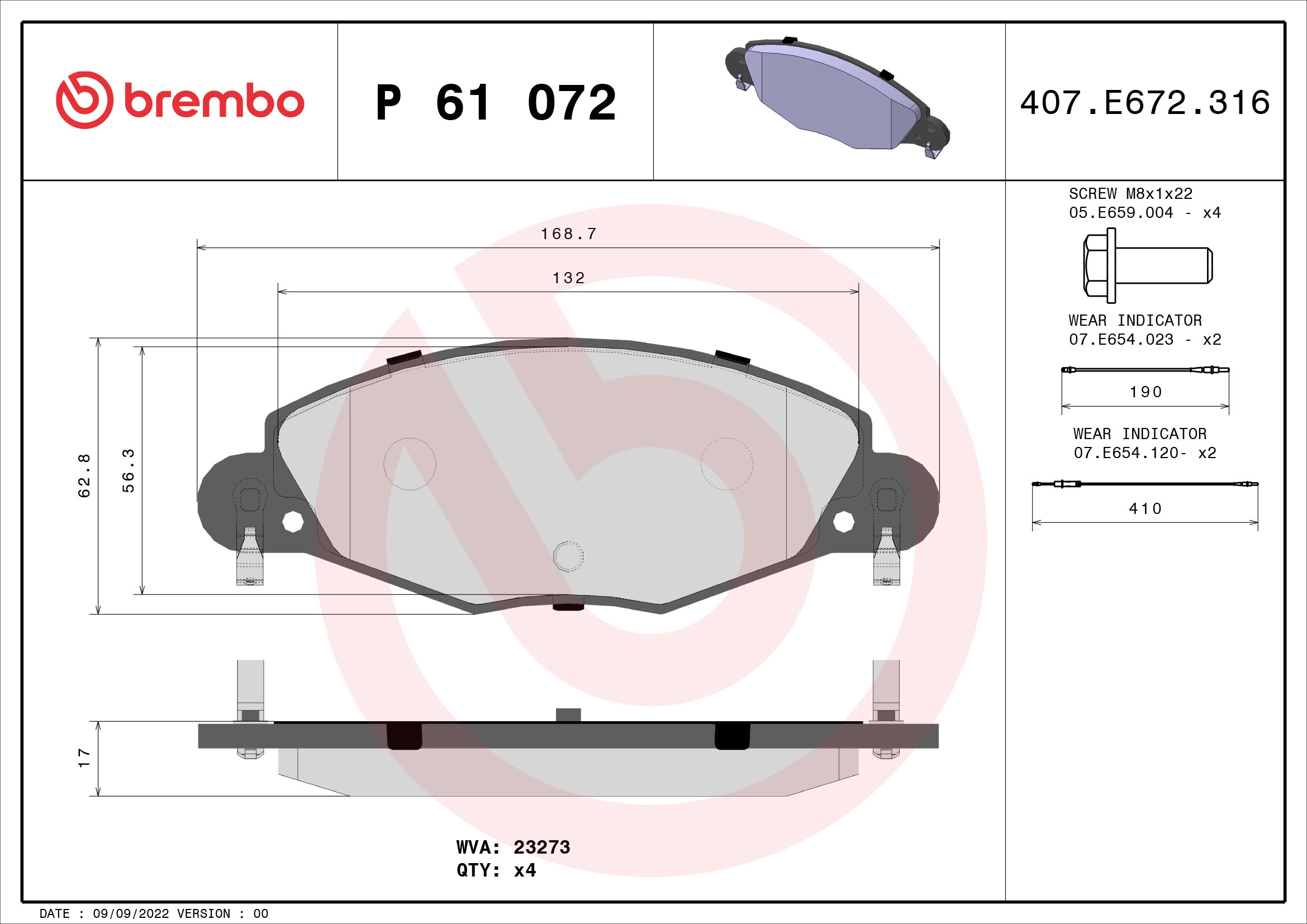 Remblokset Brembo P 61 072